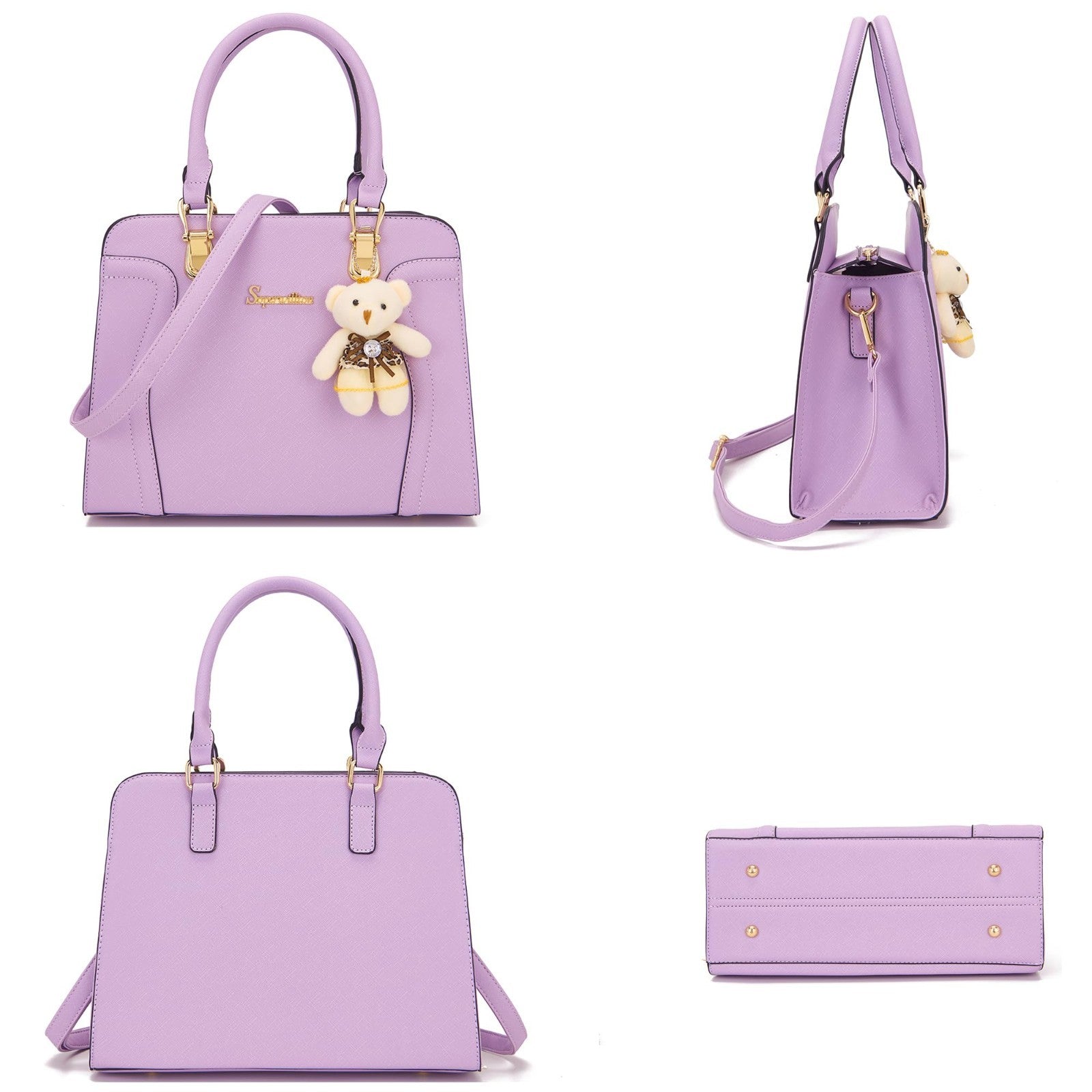 Stylish 3-Piece Handbag Set for Women - Shoulder Bag, Satchel & Wallet Combo3