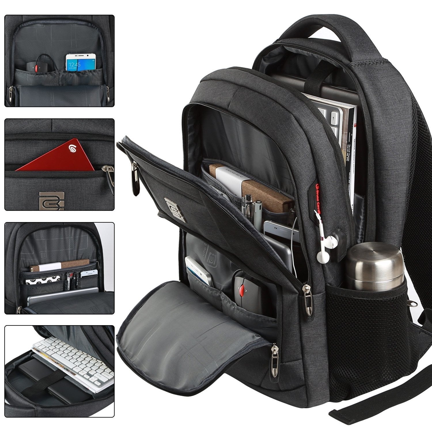 17" Slim Anti Theft Laptop Backpack for Business & College   Stylish & Durable2