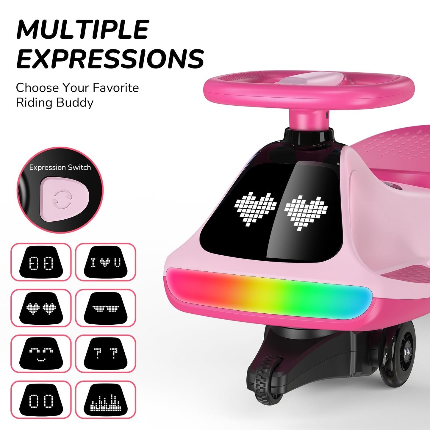 12V Electric Wiggle Car for Kids - Fun Ride-On Toy, Birthday Gift for Ages 3+4