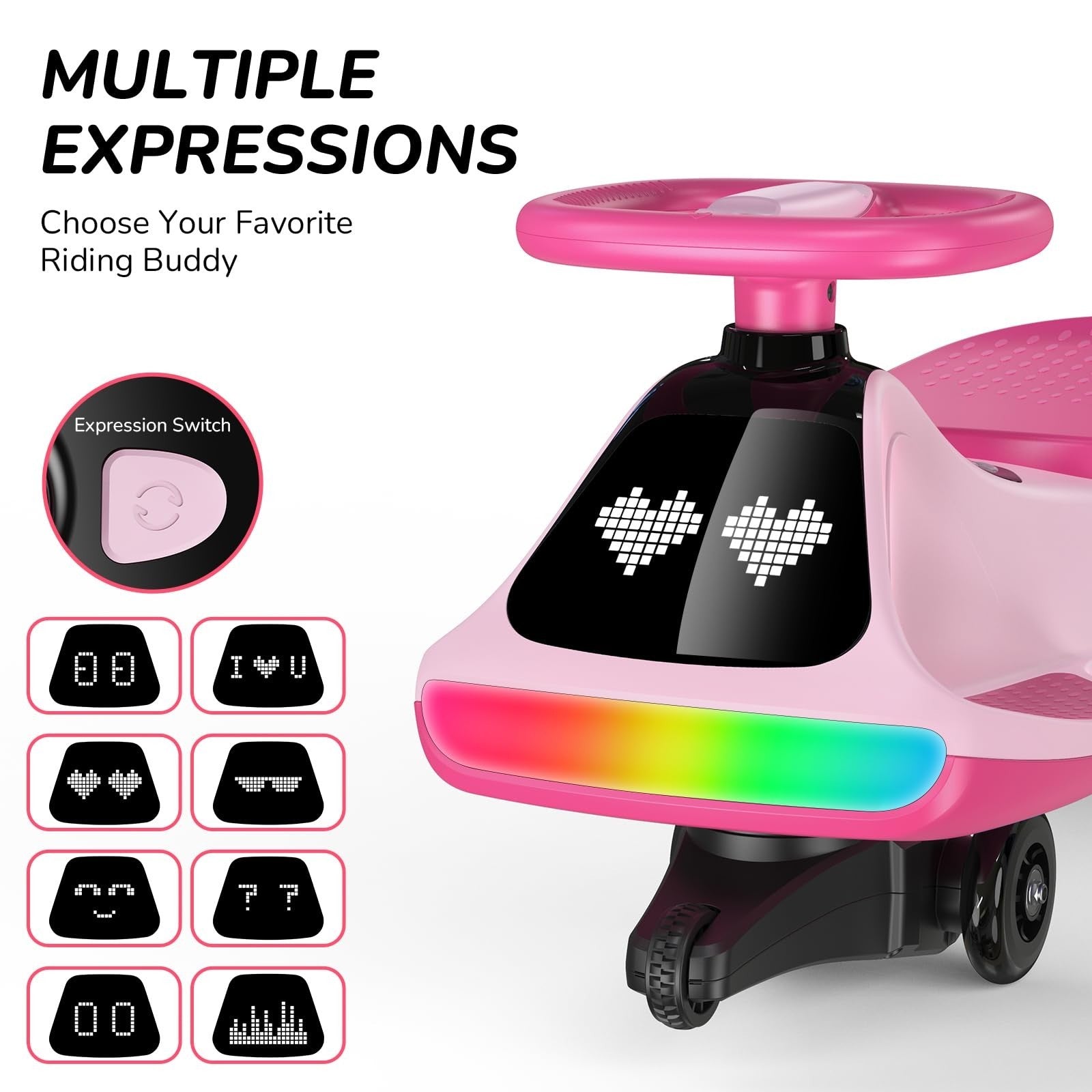 12V Electric Wiggle Car for Kids - Fun Ride-On Toy, Birthday Gift for Ages 3+4