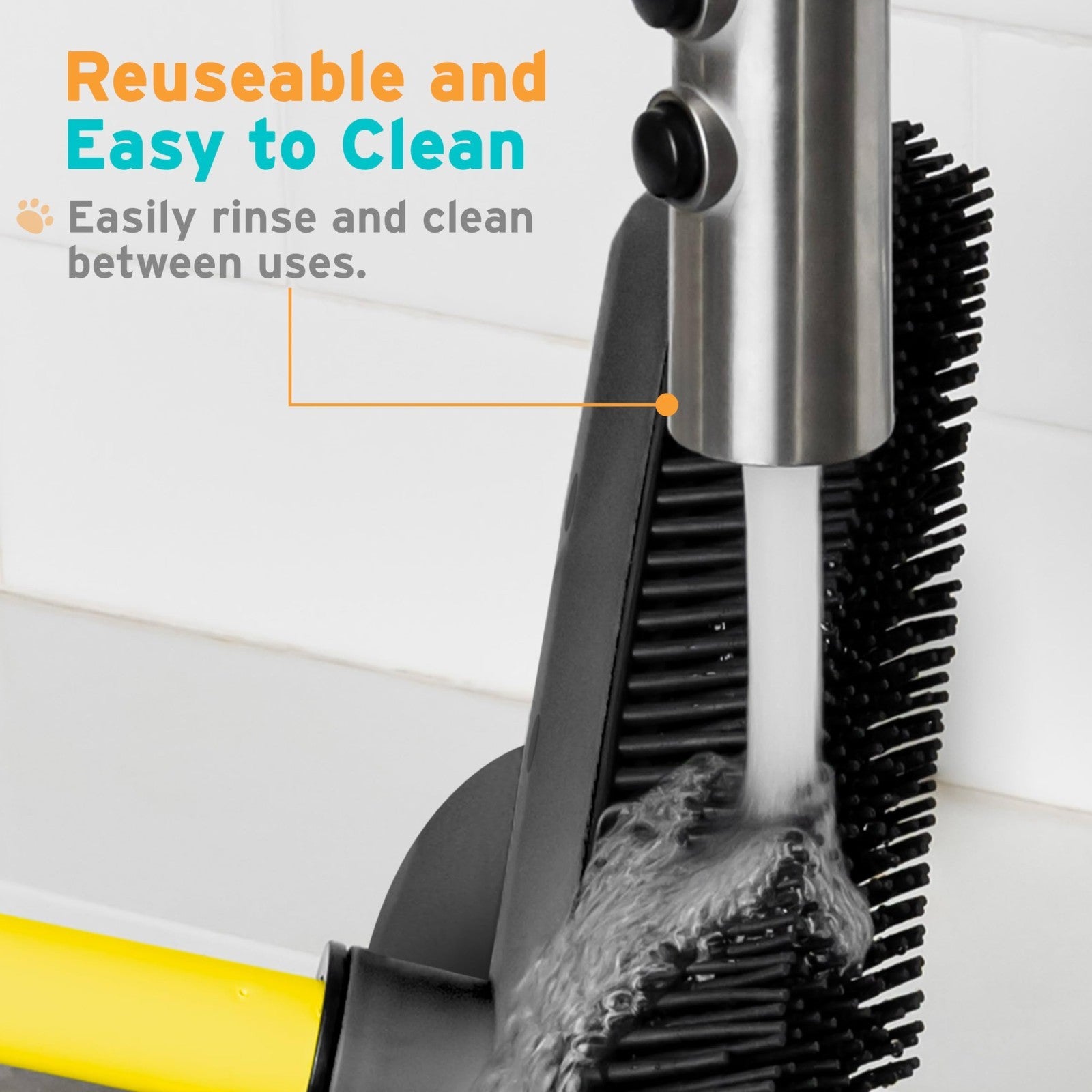 Pet Hair Removal Rubber Broom with 61" Telescopic Handle - Effective Fur Remover4