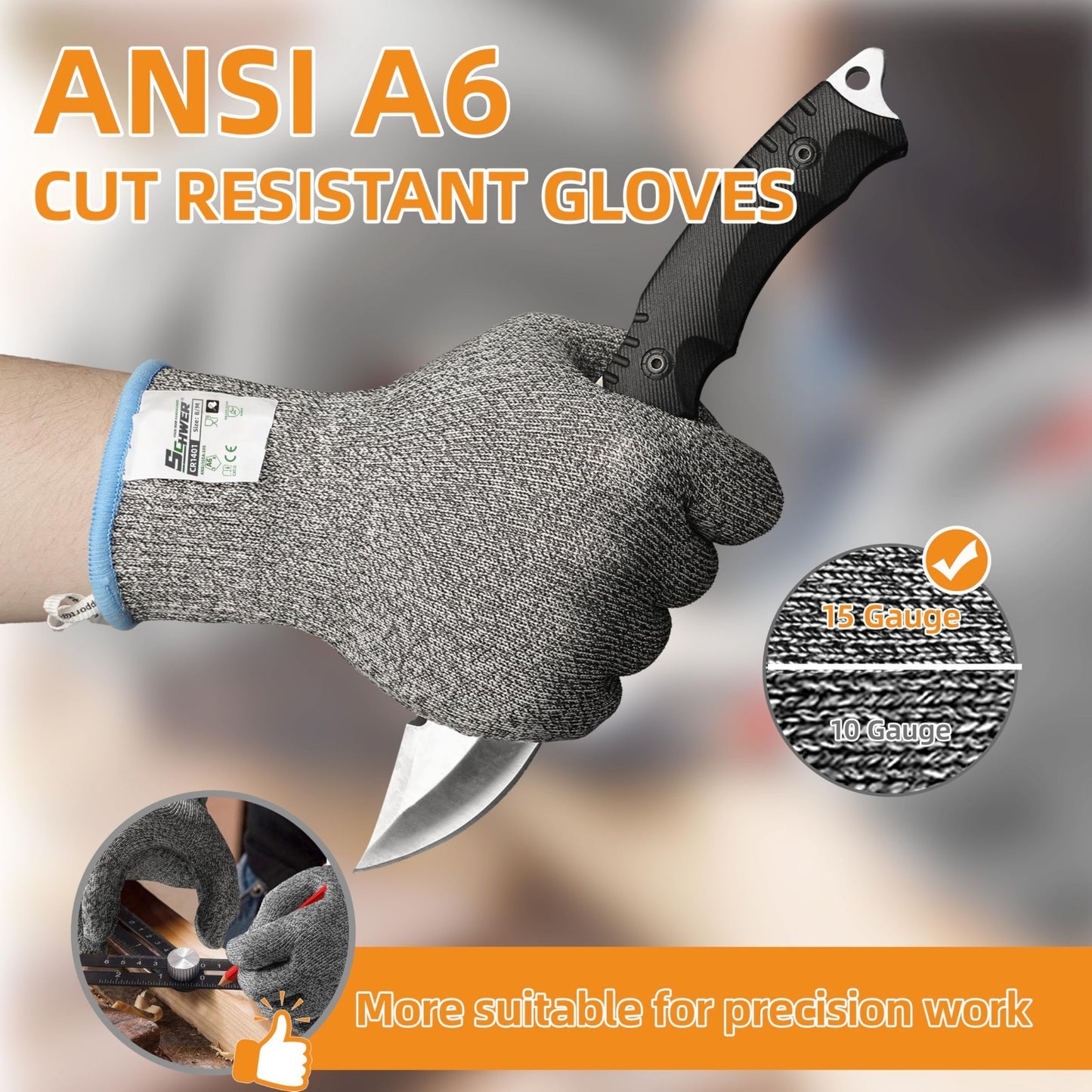 Cut Resistant Gloves   ANSI A6, Food Grade, Non PFAS, Kitchen Prep, Meat & Fish3