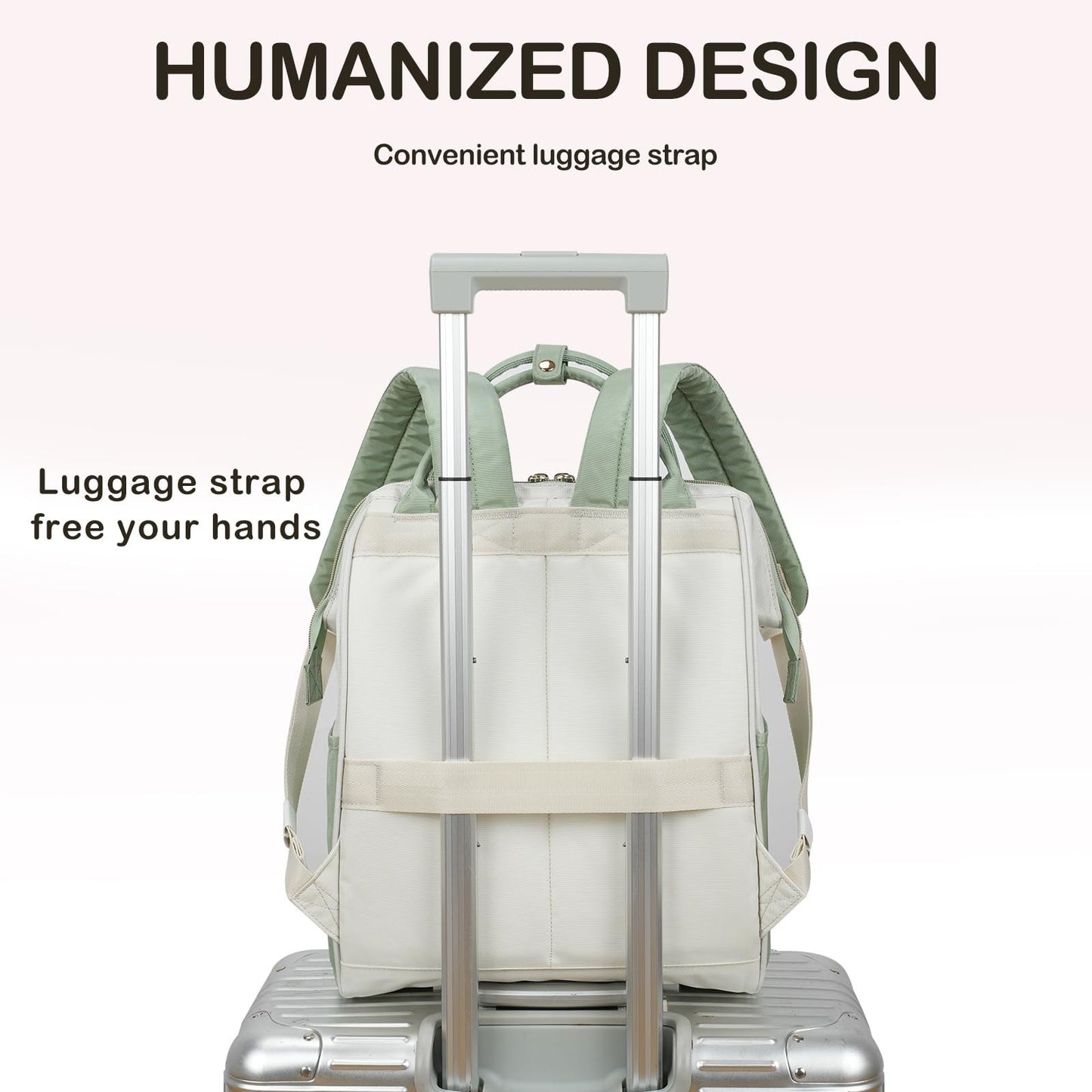 Stylish 17" Water-Repellent Laptop Backpack for College, Travel & Work - Beige/L4