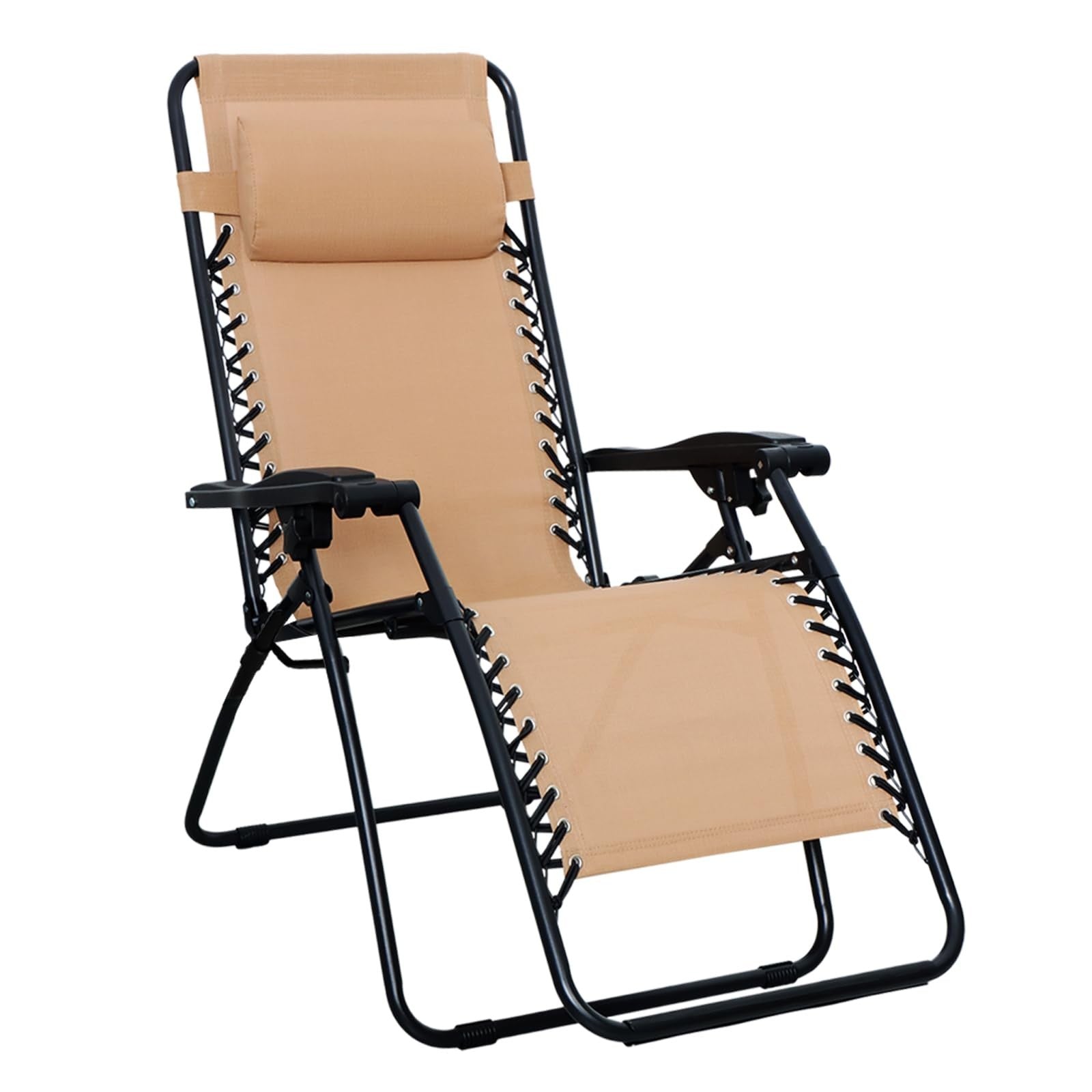 Zero Gravity Lounge Chair with Pillow   Foldable Outdoor Recliner, Weather Resis0