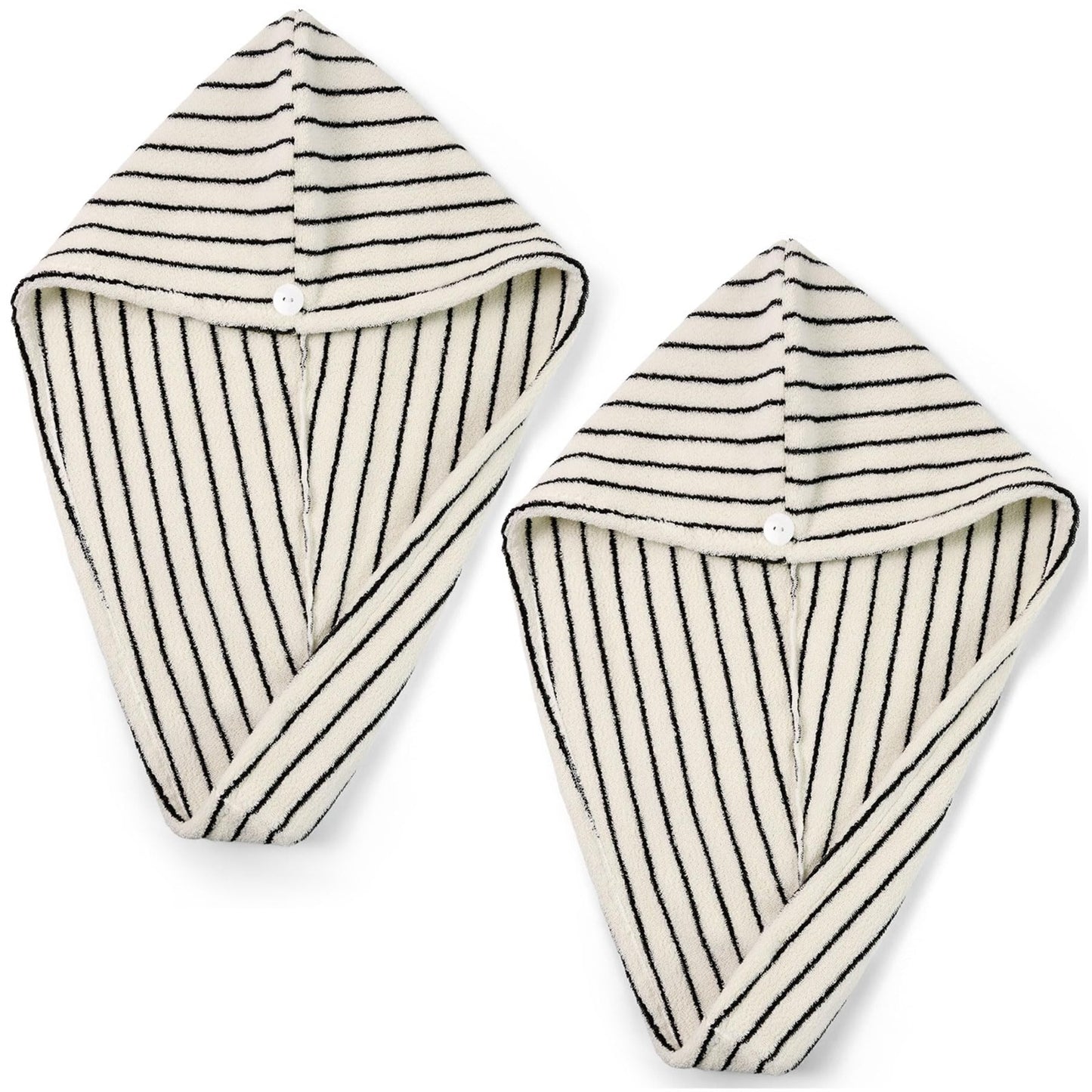 2 Pack Cotton Hair Wrap Towels for Women - Super Absorbent Quick Dry Turbans, 251