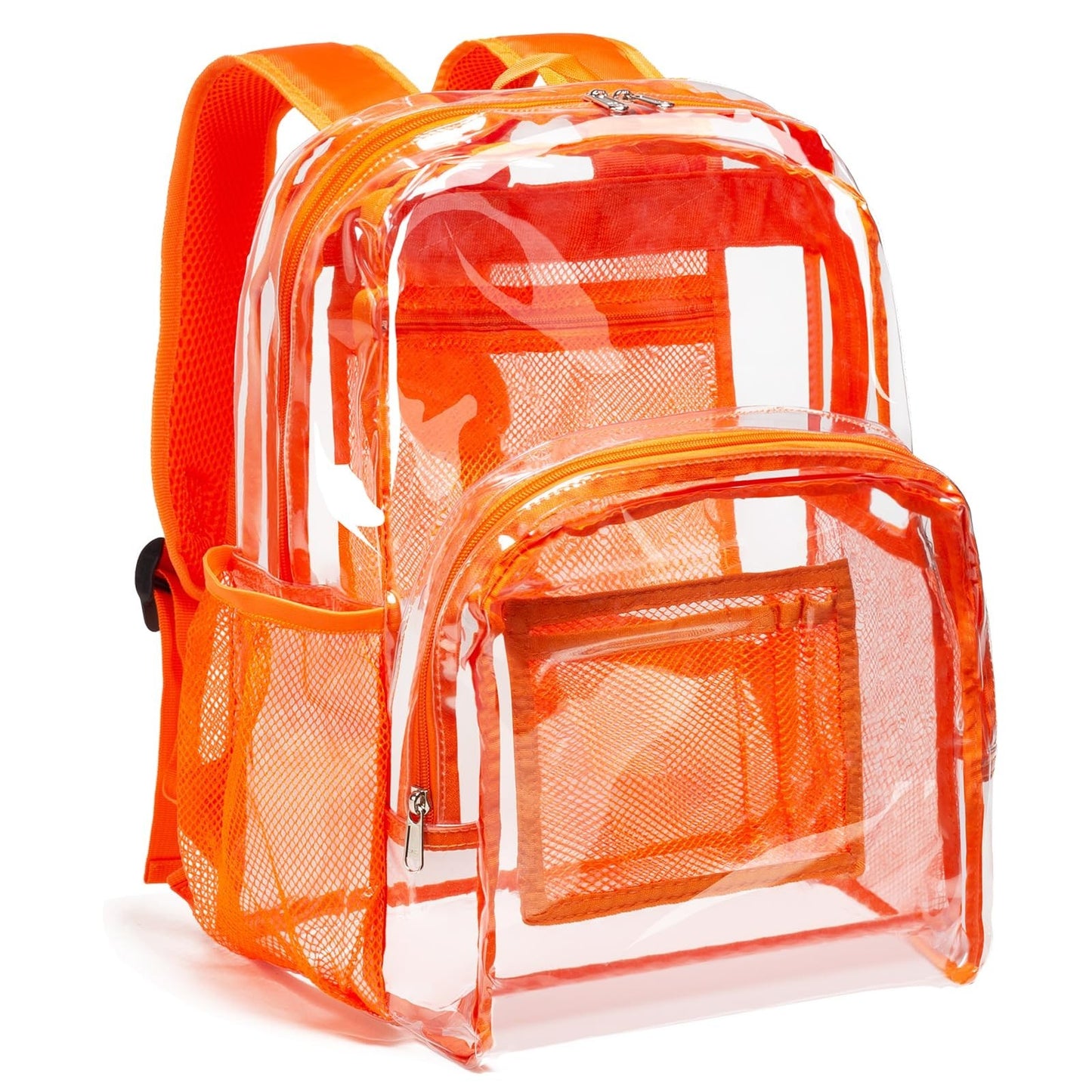 Clear PVC Backpack, Heavy Duty Transparent Bag with Reinforced Straps, Large Cap1