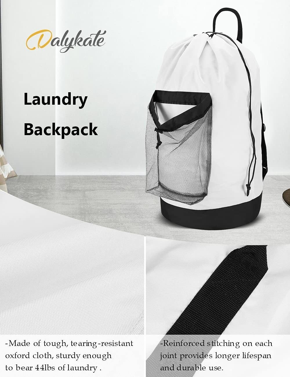 Durable Backpack Laundry Bag with Straps - Ideal for College Dorm Essentials5