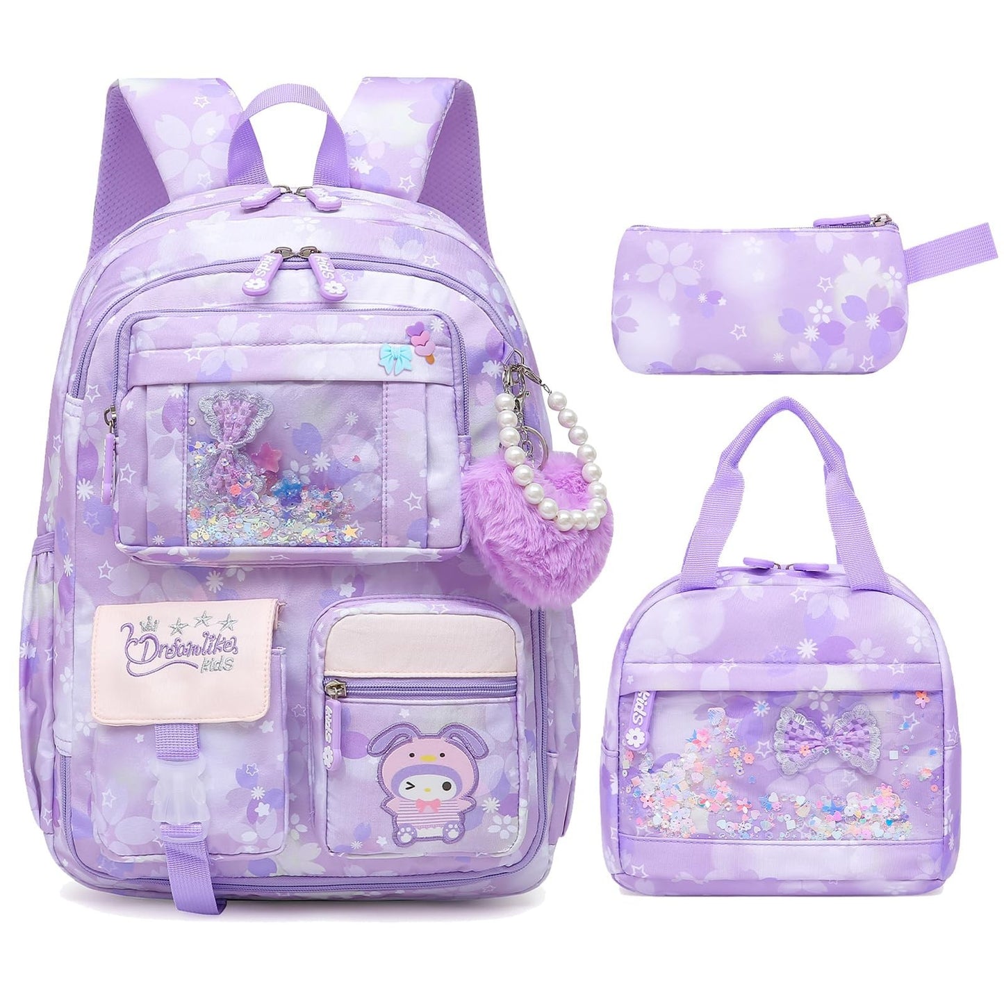 Stylish Girls School Backpack   17" Splash Proof Book Bag with Multiple Pockets1