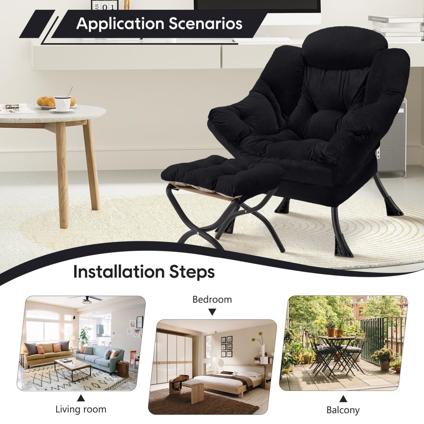 Here’s an optimized eBay title for the product:"Modern Lazy Chair with Folding4