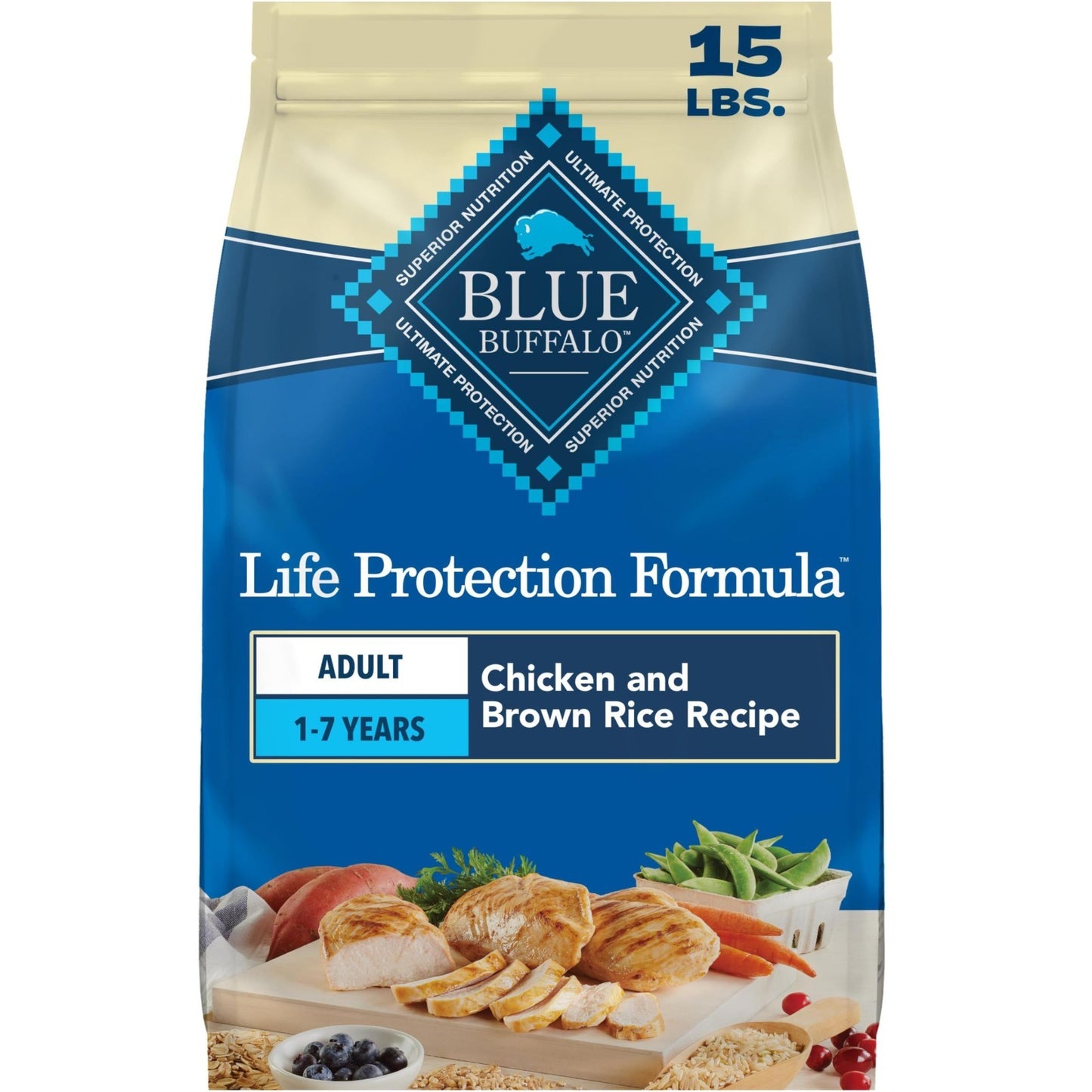 Premium Chicken Adult Dry Dog Food   15 lb Life Protection Formula for Healthy P1