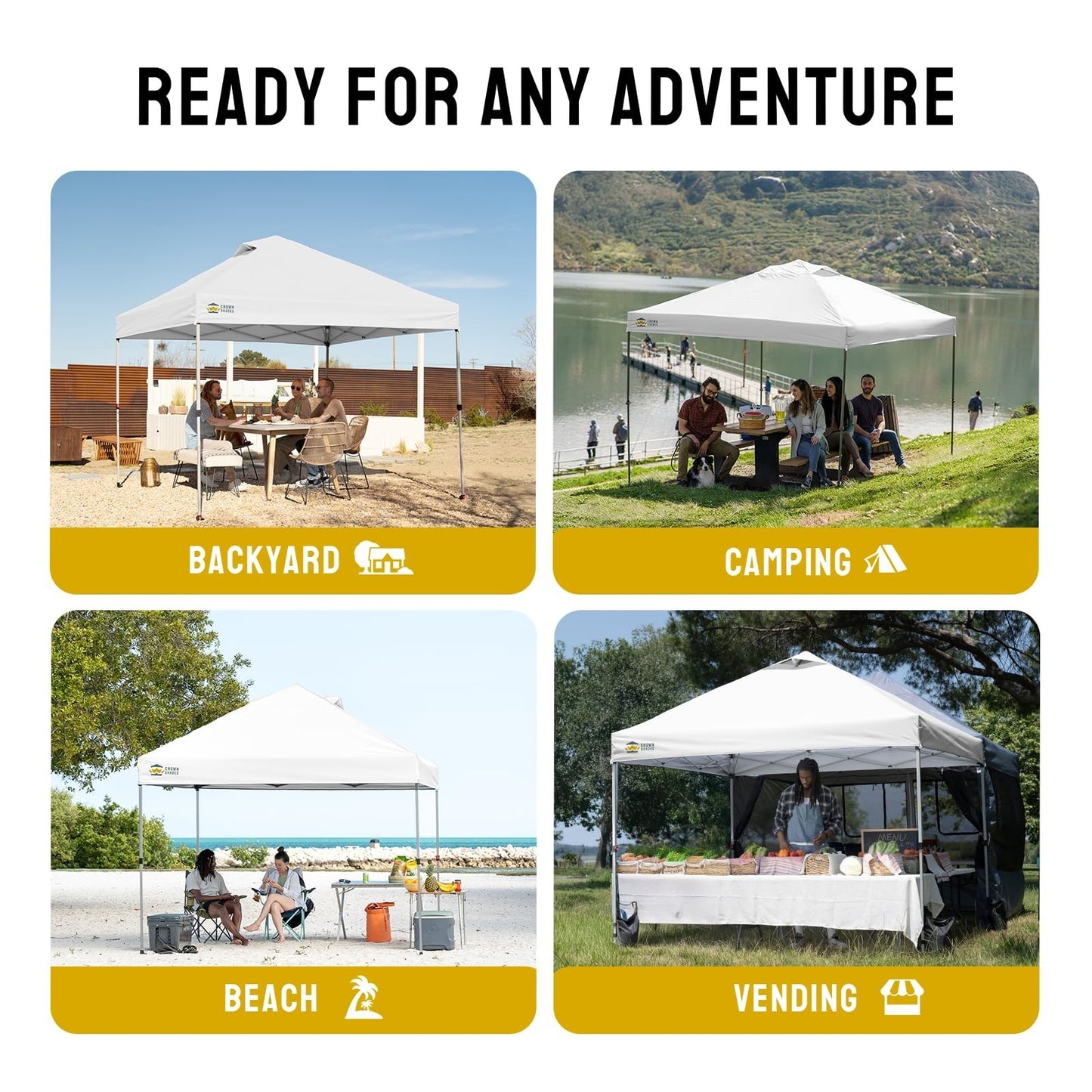 12x12 Pop Up Canopy Tent   One Push Setup, Easy Outdoor Sun Shade, Portable Gaze4