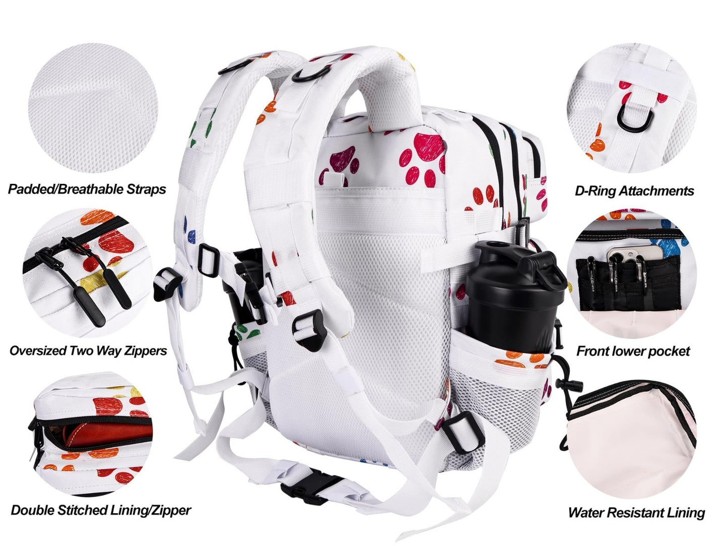 Tactical Military Backpack 25L/35L   Army Assault Pack, Small Rucksack with Bott3