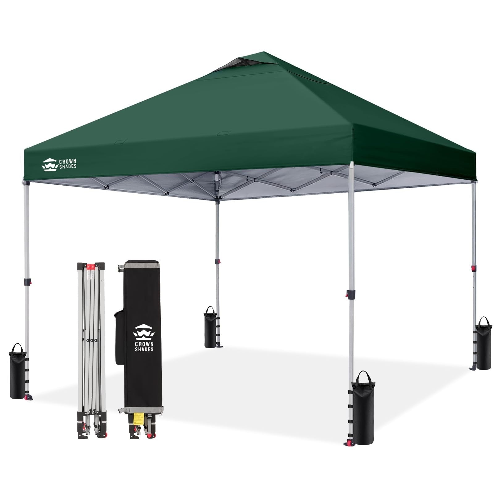10x10 Pop Up Canopy Tent   Easy Setup, Forest Green, Outdoor Sun Shade for Event1