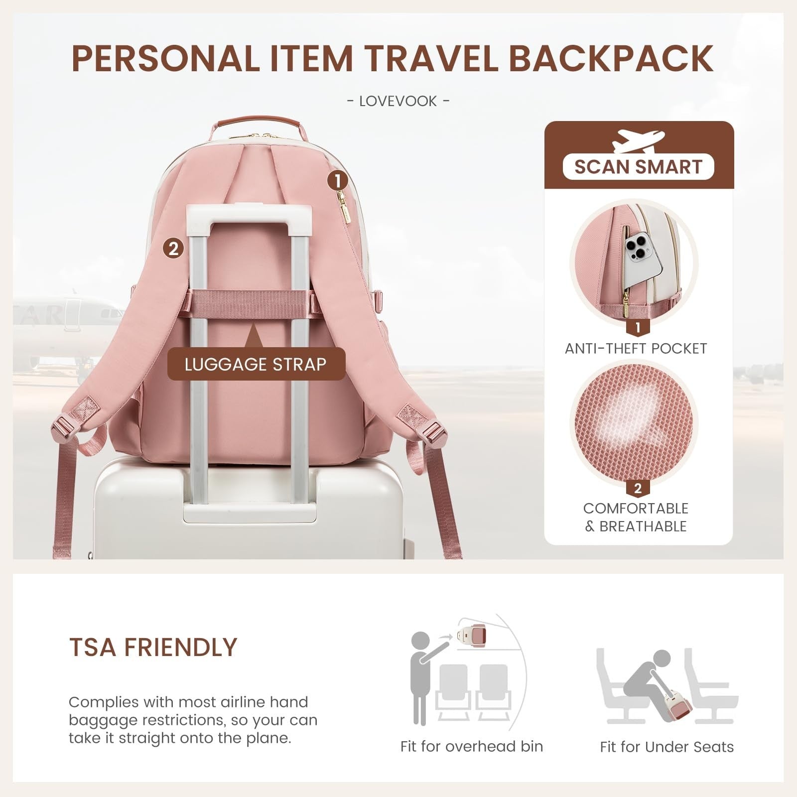 Stylish Waterproof Laptop Backpack for Women, 15.6" Large Capacity, Travel Purse5