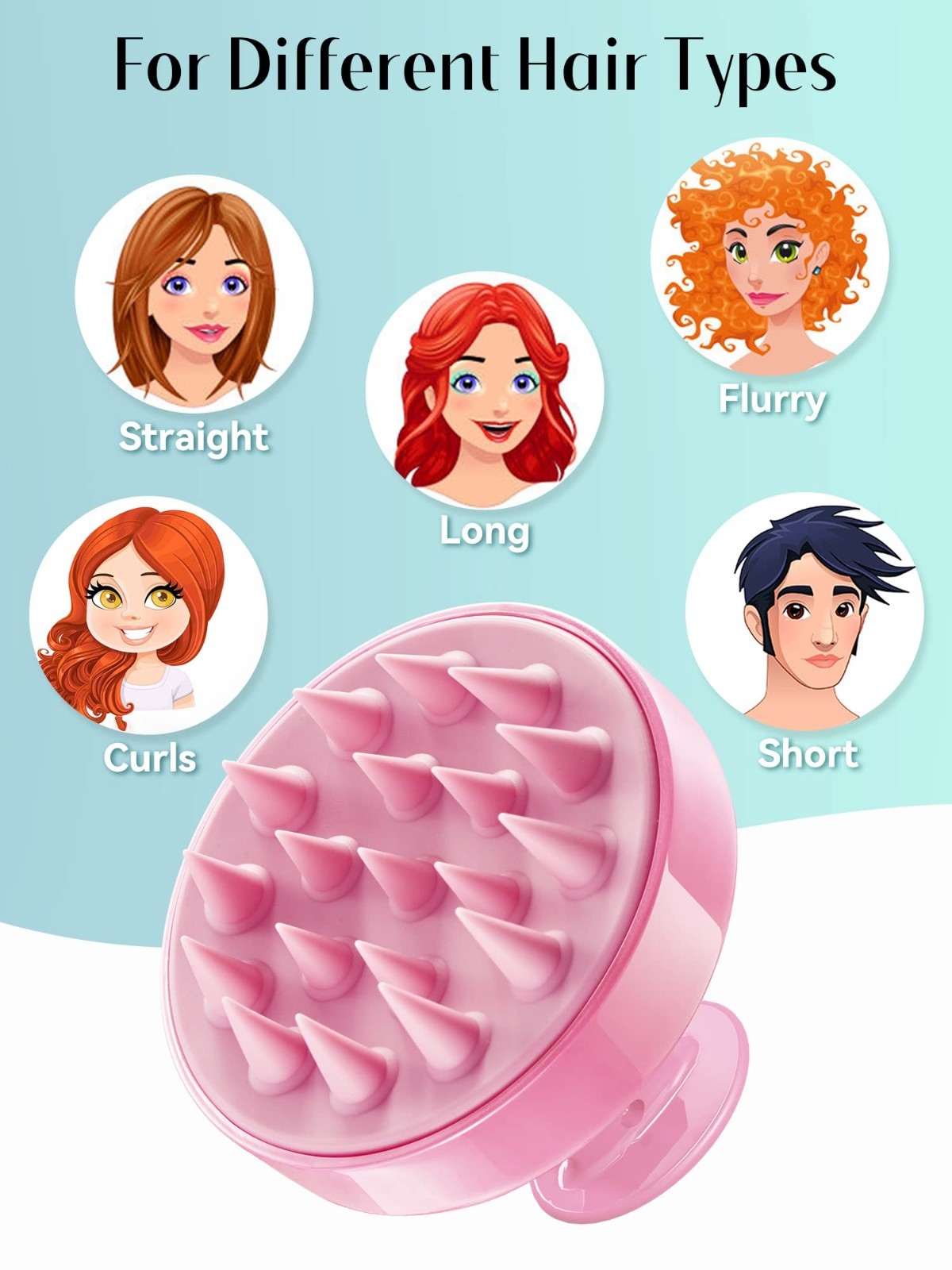 Scalp Massager Hair Growth Brush, Soft Silicone Shampoo Scrubber for Dandruff, S5