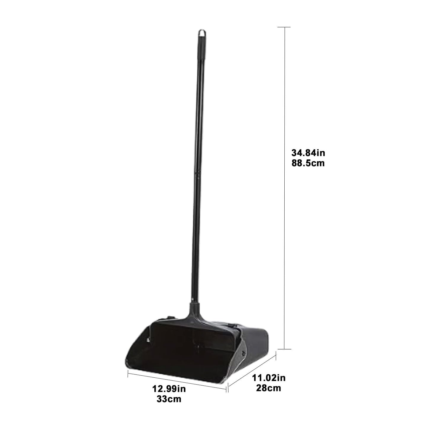 Upright Dustpan with Long Handle & Wheels, Heavy Duty, Large Capacity for Home &2