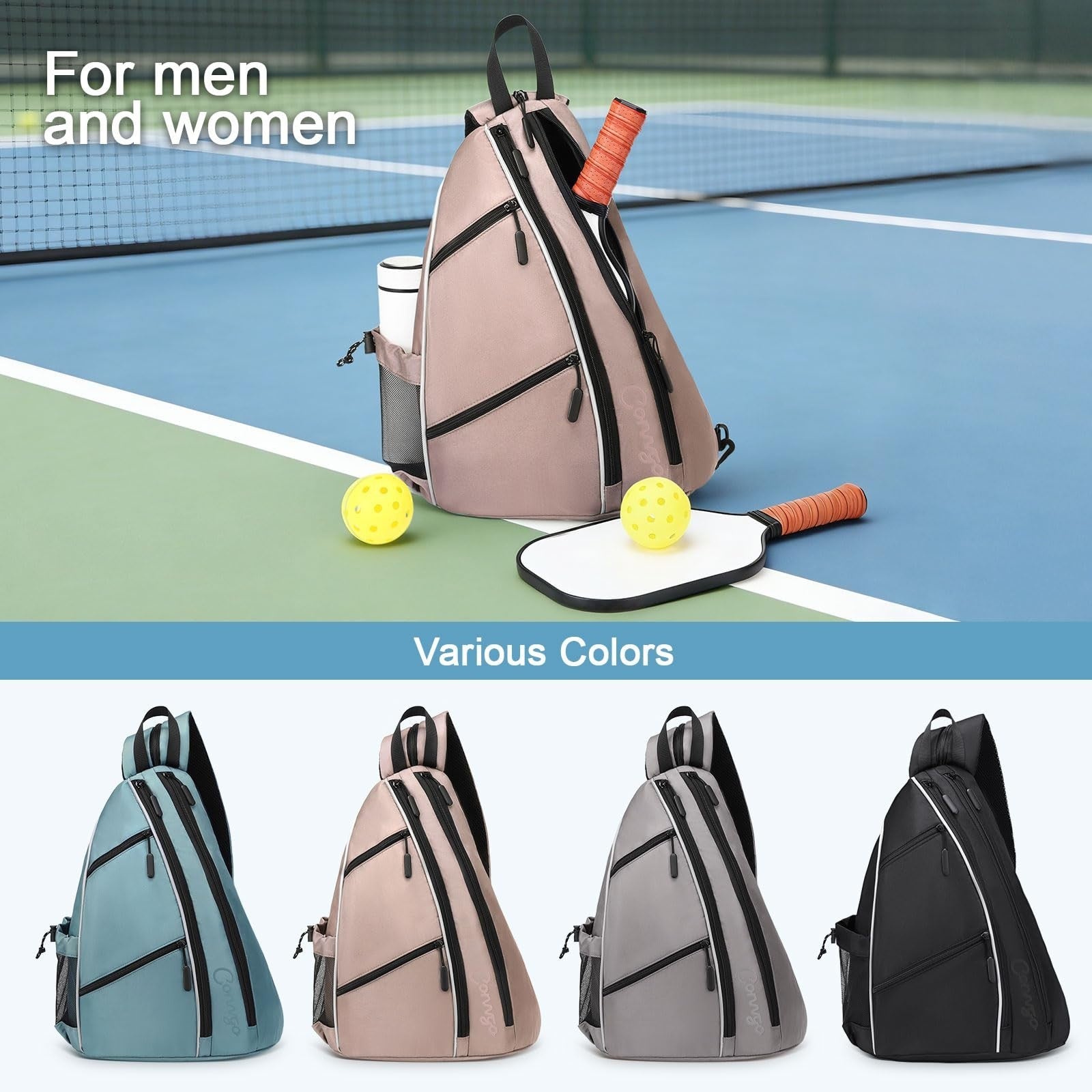 Adjustable Pickleball Backpack & Sling Bag - 2-in-1 Sports Bag for Tennis & Pick2