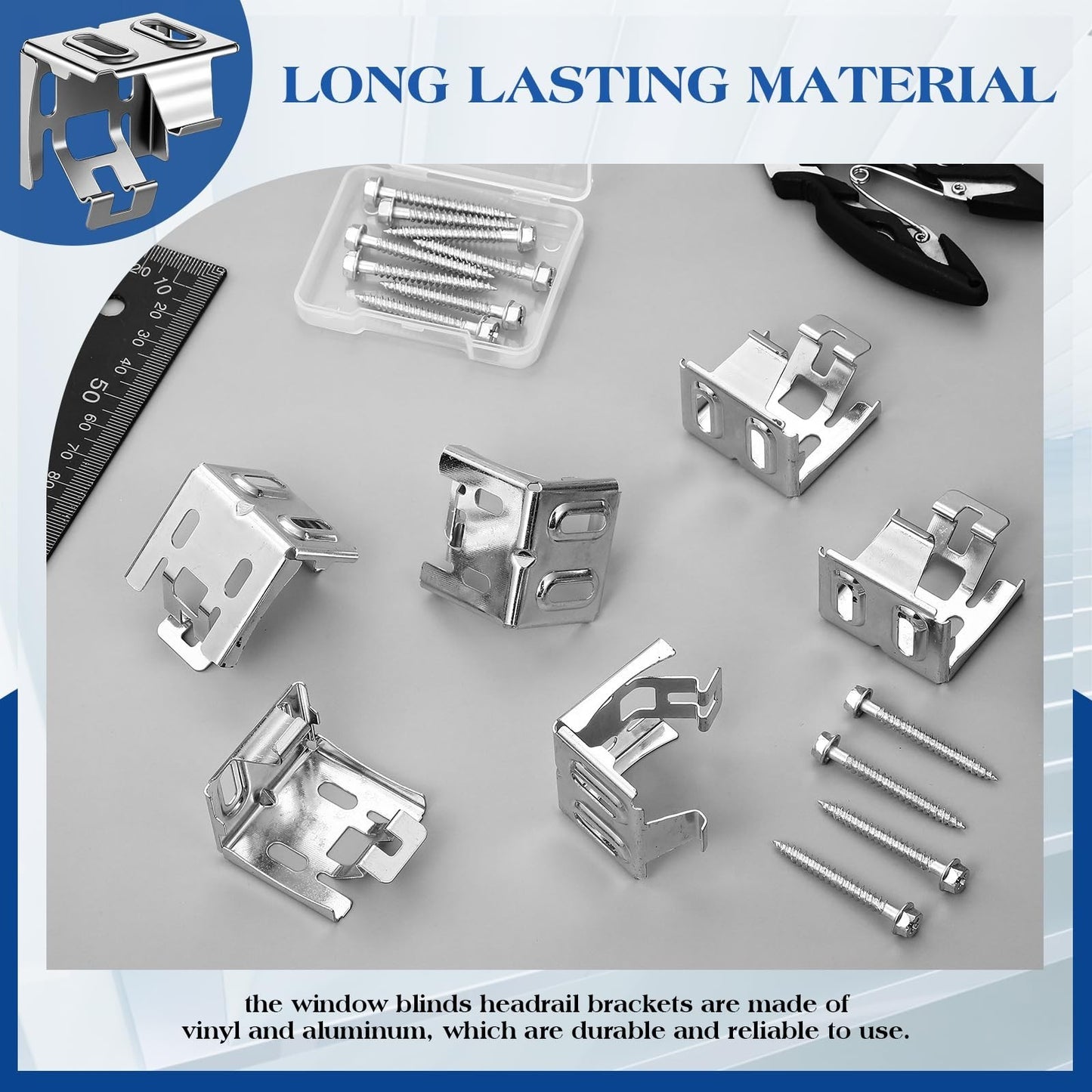 6 Mini Blind Brackets with Screws - Sturdy Mounting, Easy Install, Compact Size3