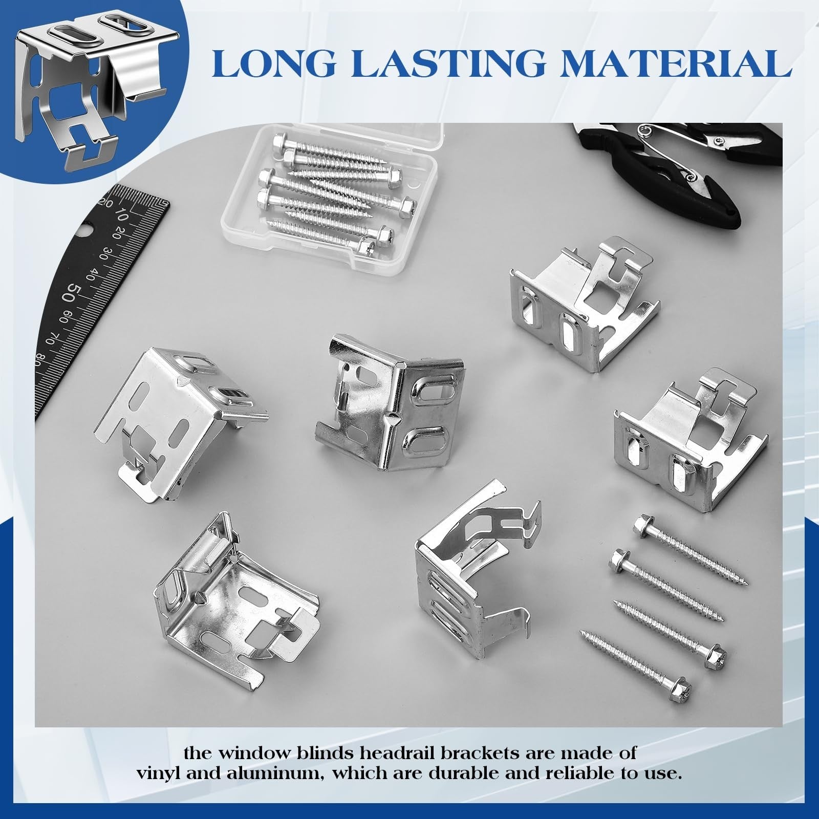 6 Mini Blind Brackets with Screws - Sturdy Mounting, Easy Install, Compact Size3