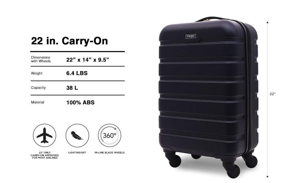 21.5" Navy Blue Spinner Carry-On Luggage - Lightweight, Durable Travel Bag2