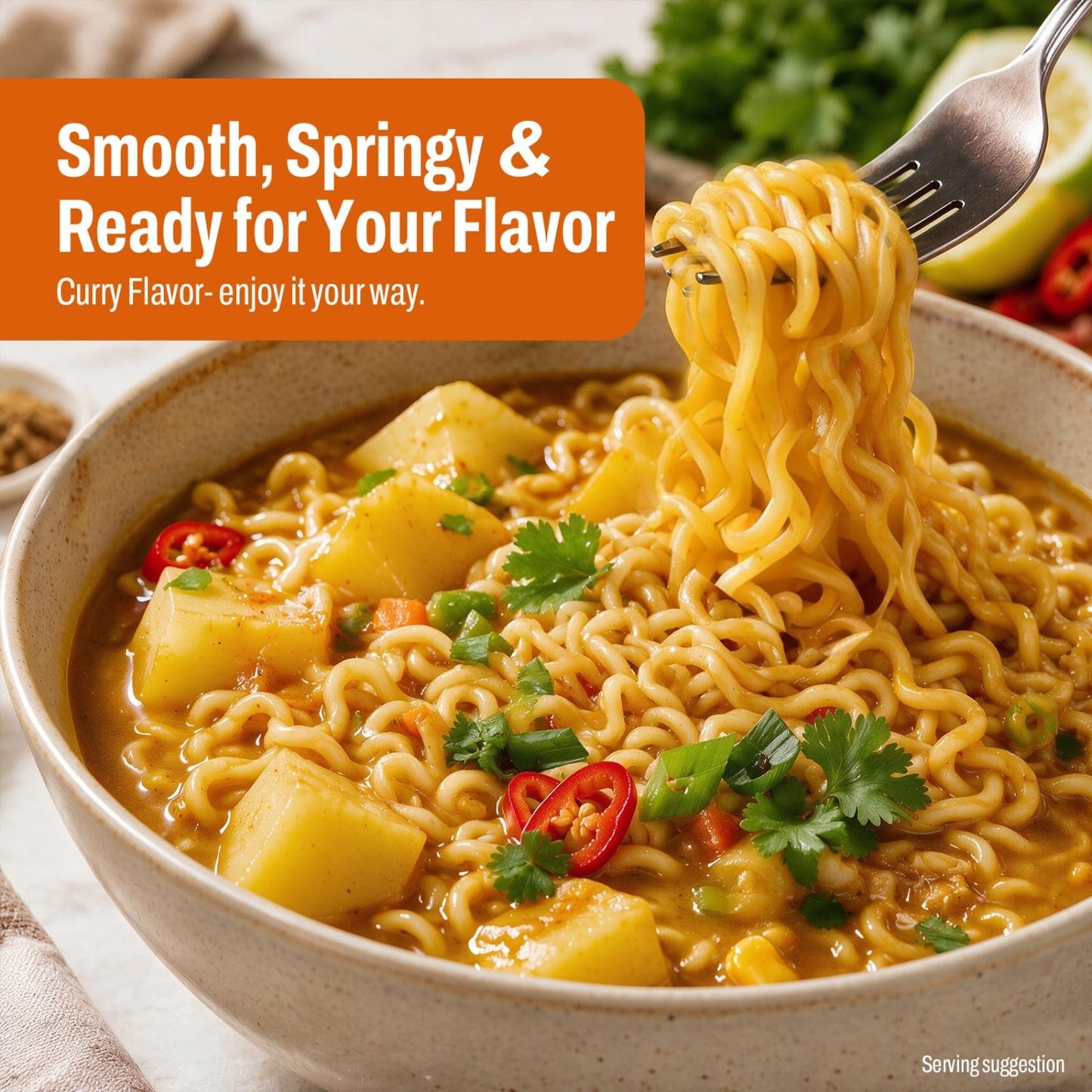 High Protein Vegan Ramen Noodles - Curry Flavor, 10 Pack, Low Fat, Quick Meal5