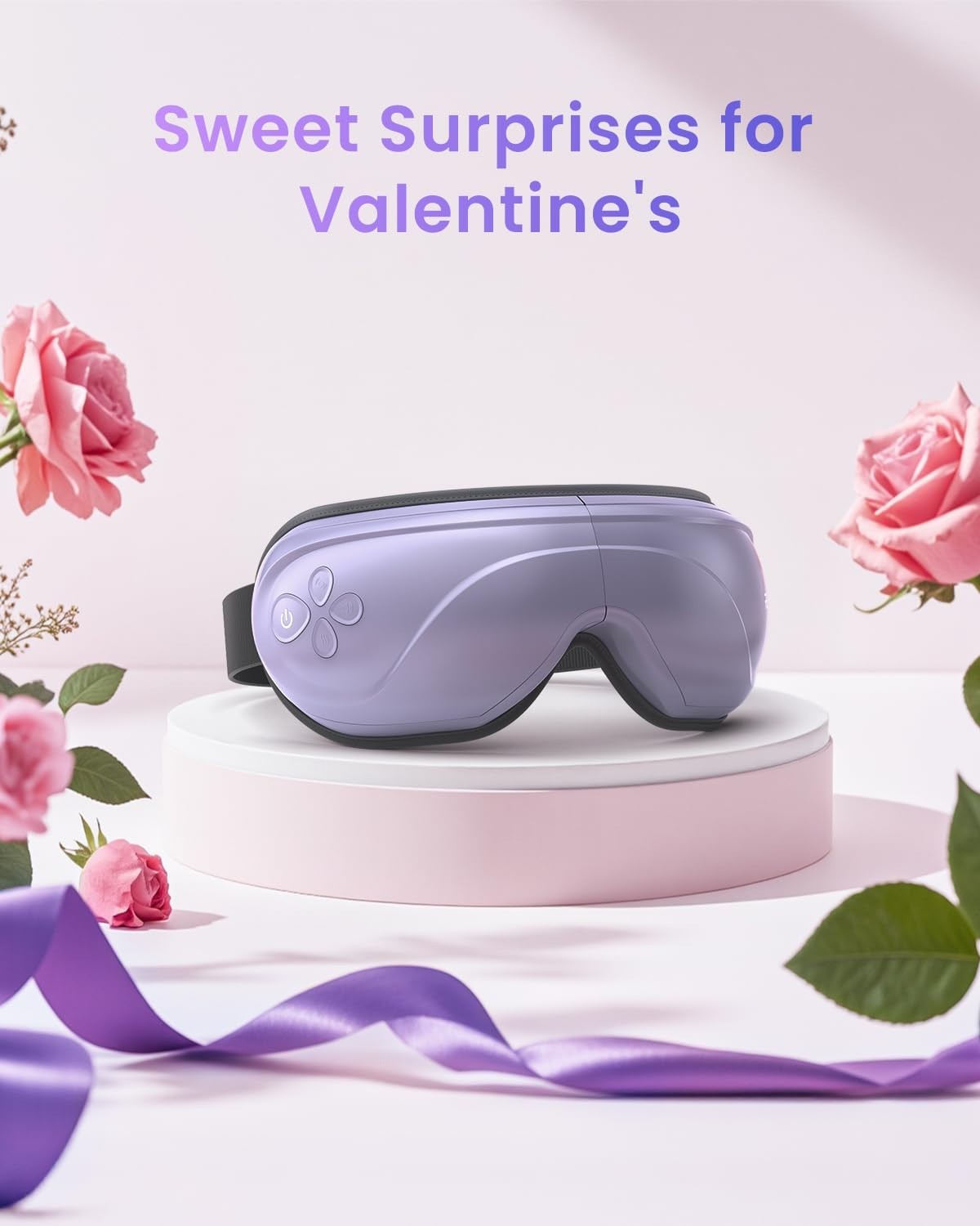 Heated Eye Massager with Bluetooth Music - Vibration & Compression, Rechargeable2