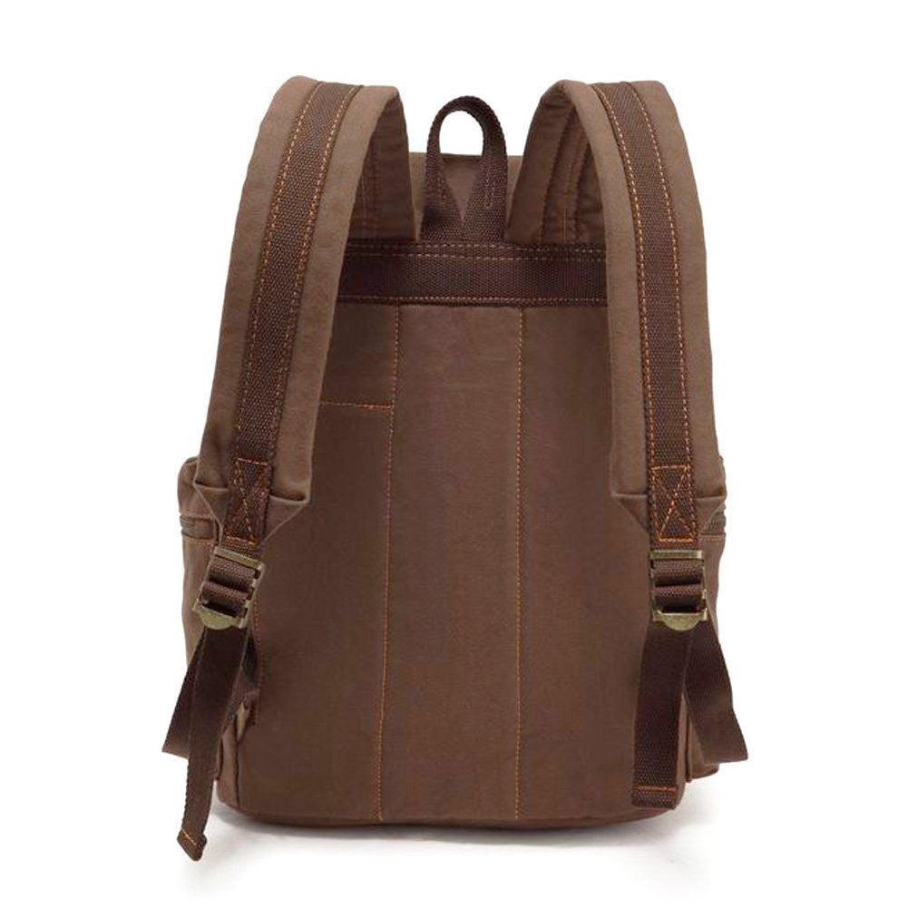 Vintage Canvas Backpack with Leather Trim, Padded Laptop Sleeve 12" 17", Travel6