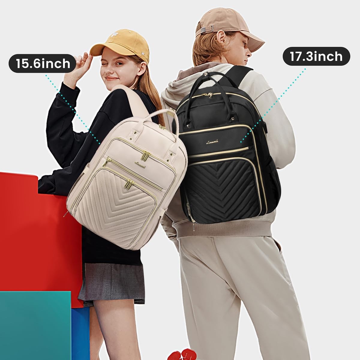 Stylish 15.6" Laptop Backpack for Women, Waterproof USB Daypack for Work & Trave3