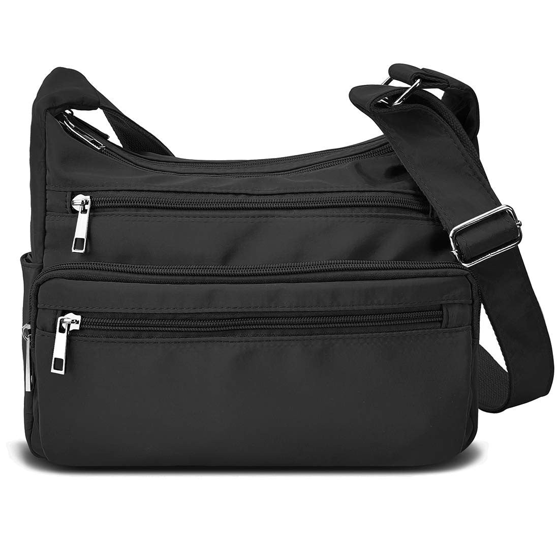 Multi Pocket Crossbody Bag for Women - RFID Fabric Nylon Travel Handbag1