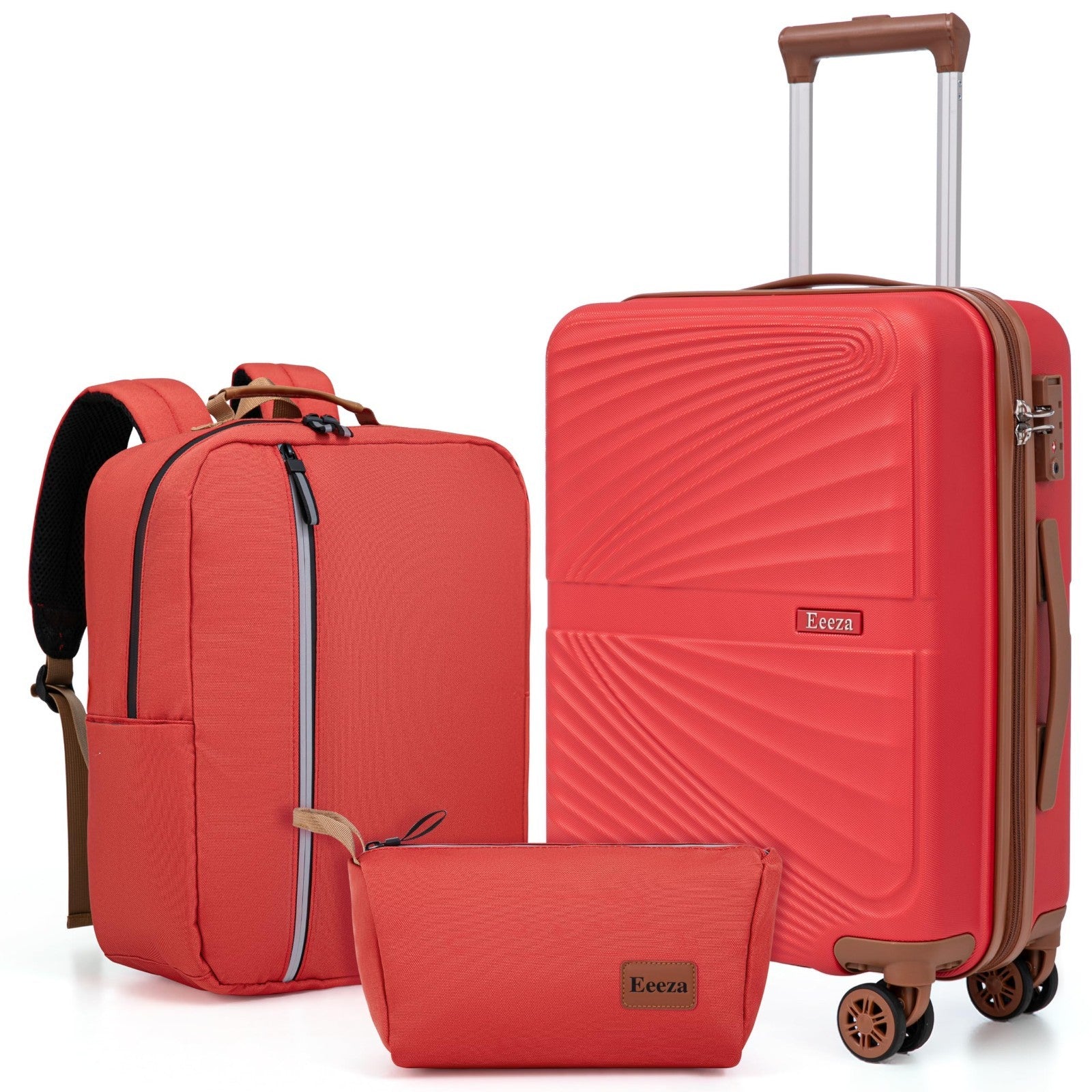 3-Piece Carry On Luggage Set - Lightweight ABS Hardshell, 360° Spinner Wheels, T1