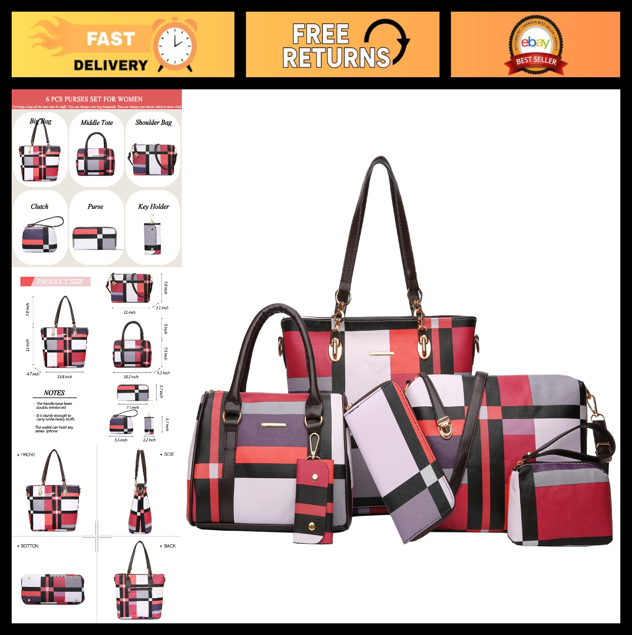 Stylish Designer Handbags for Women - Satchel Shoulder Tote Top Handle Purse0