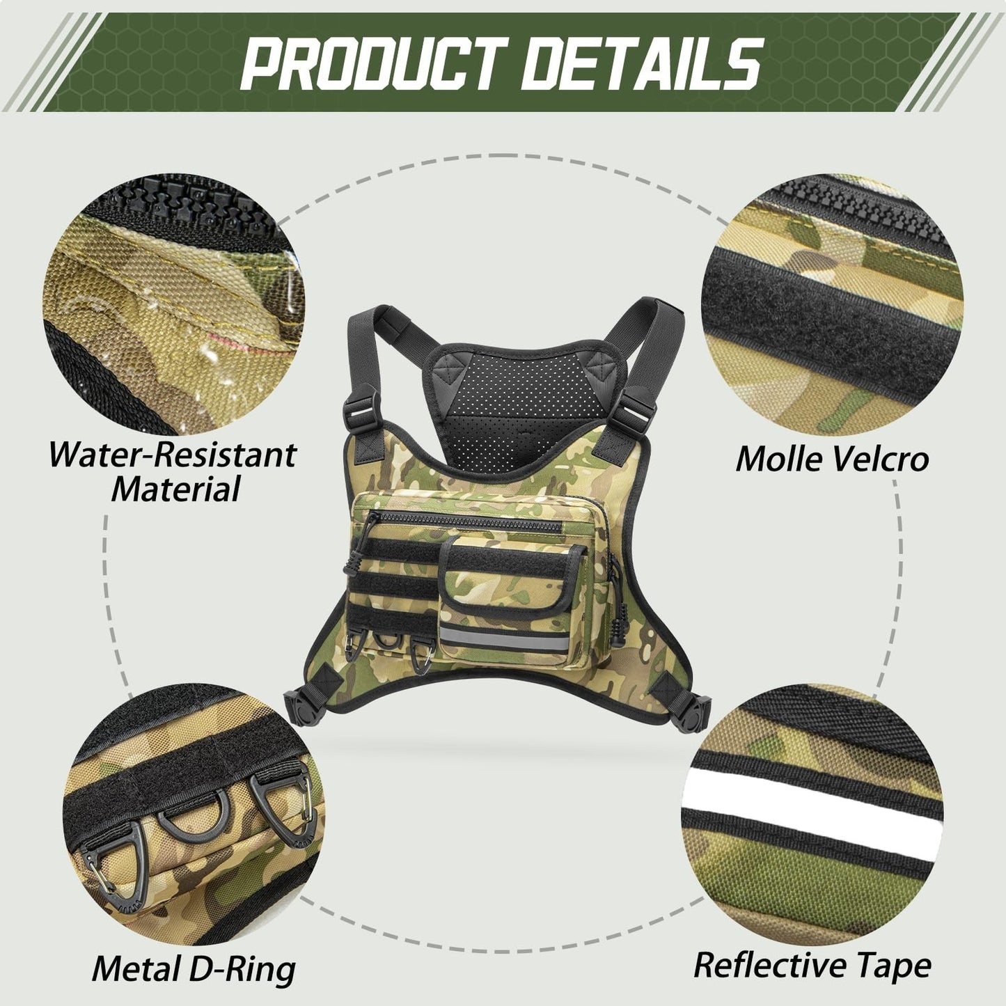 Optimized eBay Title:  "Unisex Chest Bag for Outdoor Sports - Running, Cycling,3