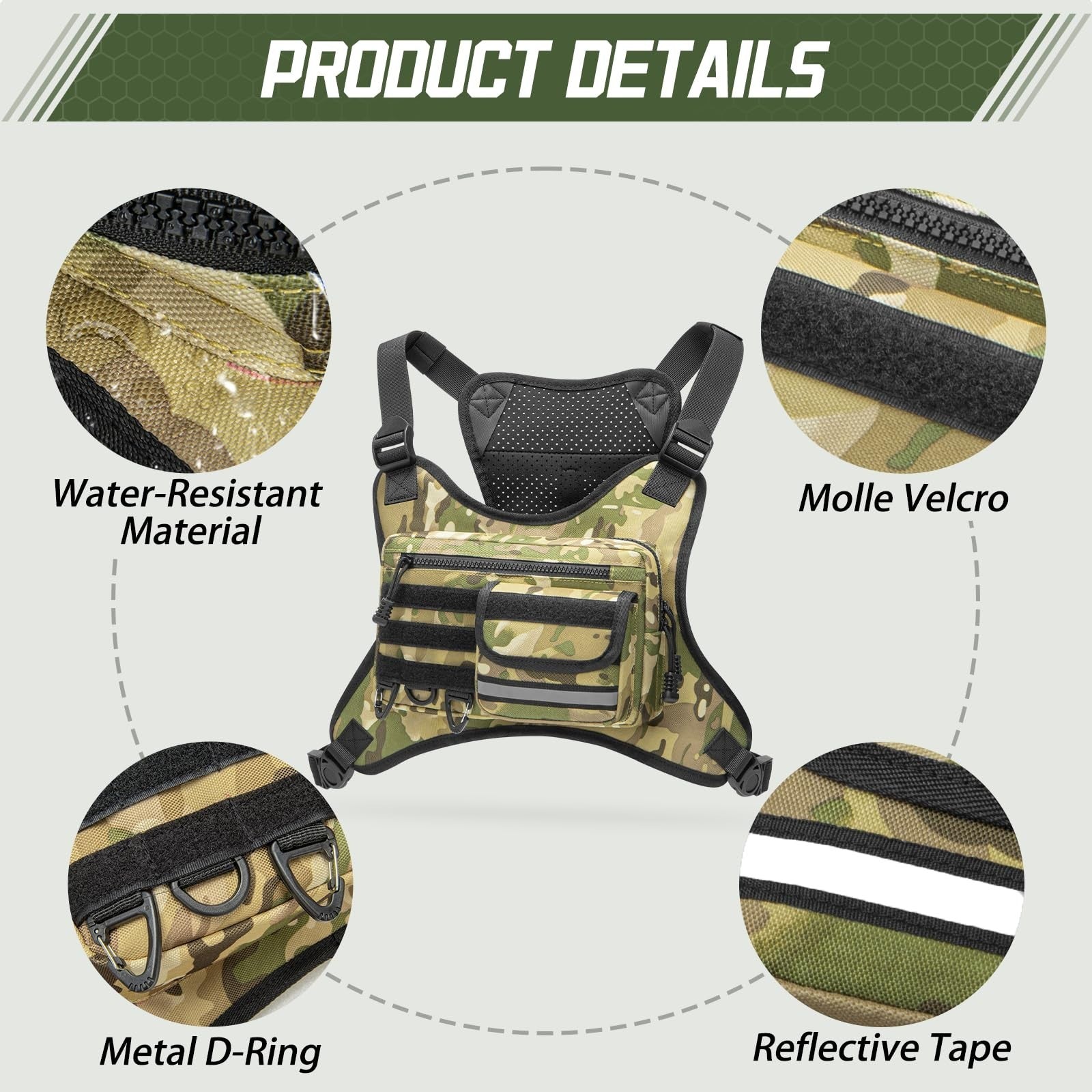 Optimized eBay Title:  "Unisex Chest Bag for Outdoor Sports - Running, Cycling,3