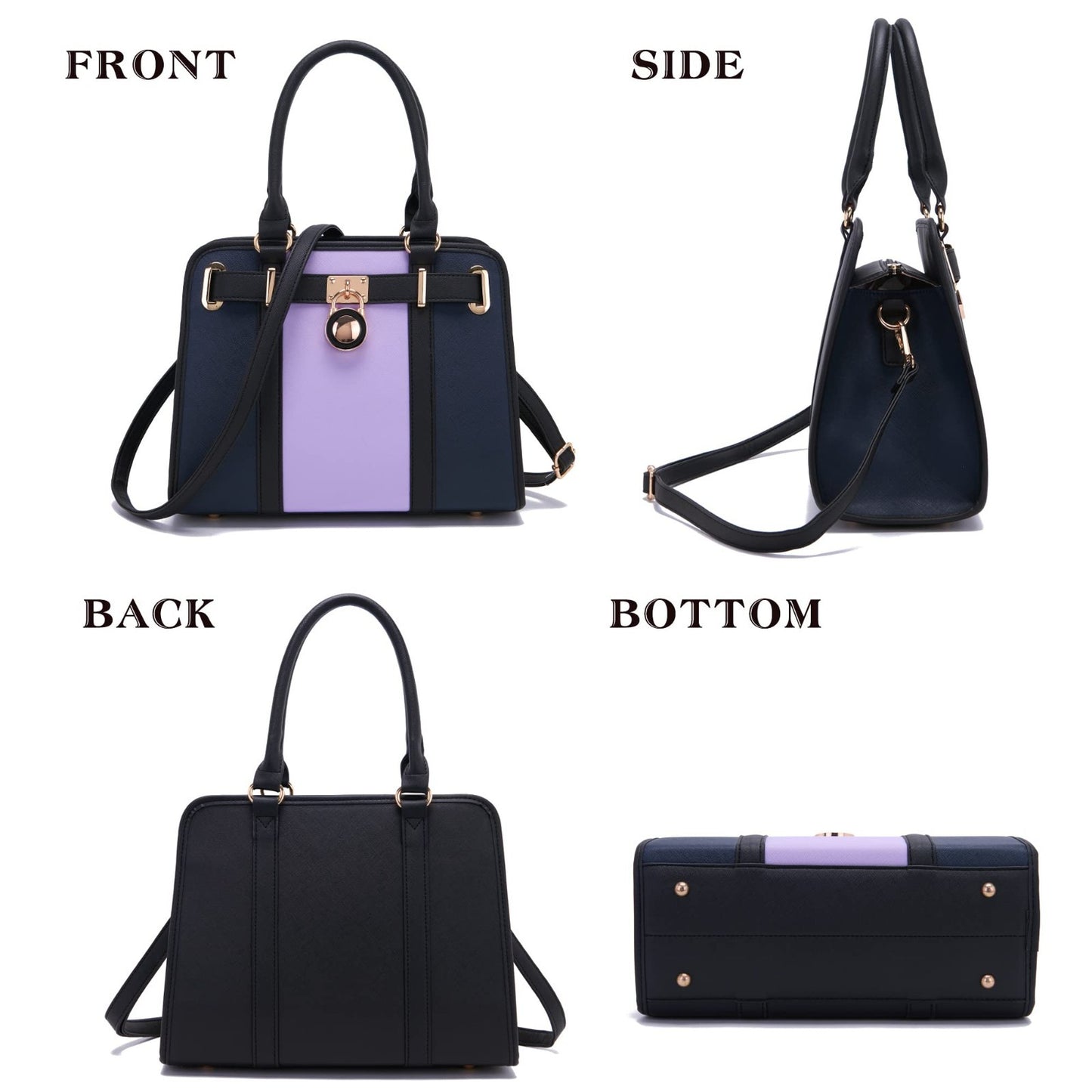 Stylish Structured Satchel Tote Handbag Set for Women with RFID Wallet - Chic &3