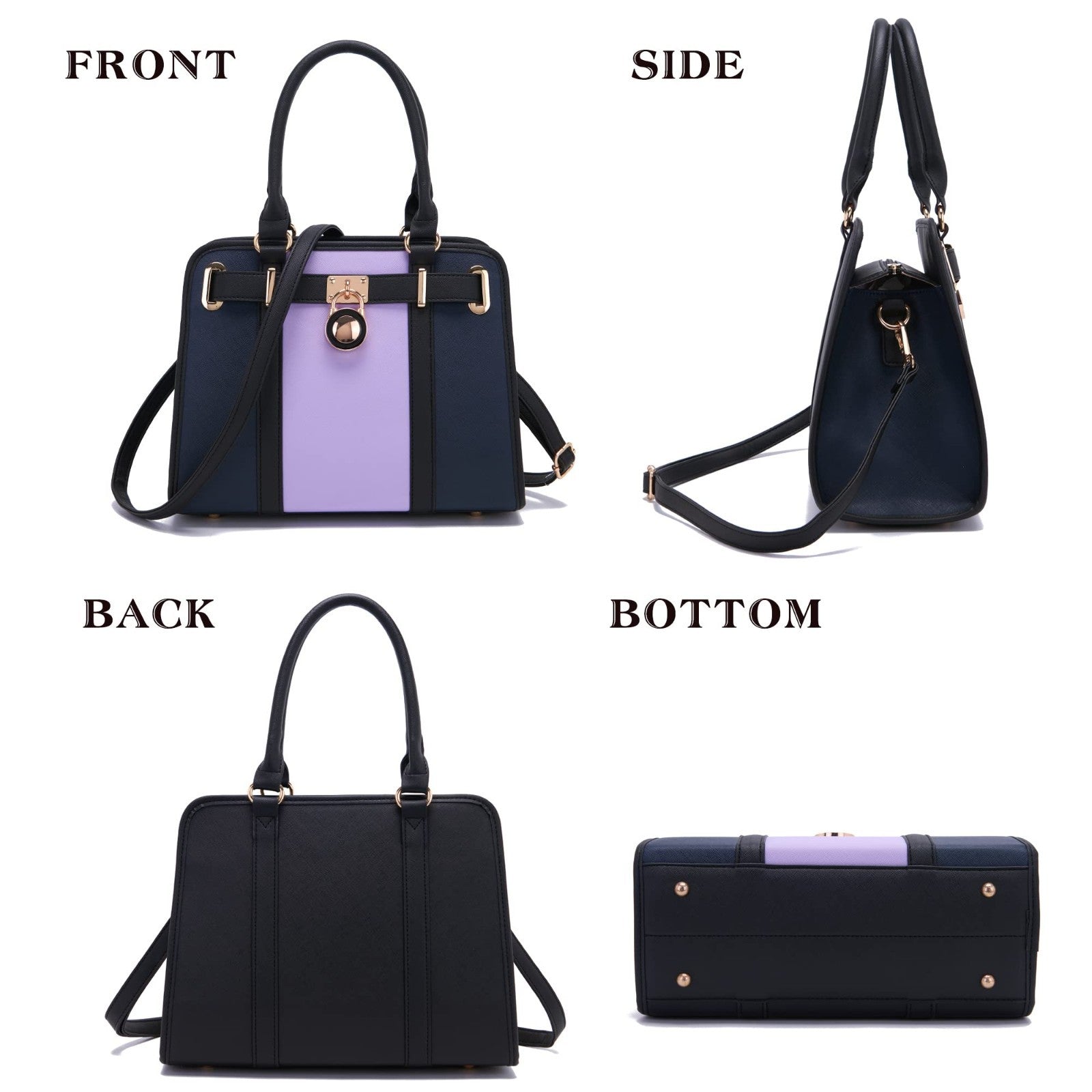 Stylish Structured Satchel Tote Handbag Set for Women with RFID Wallet - Chic &3