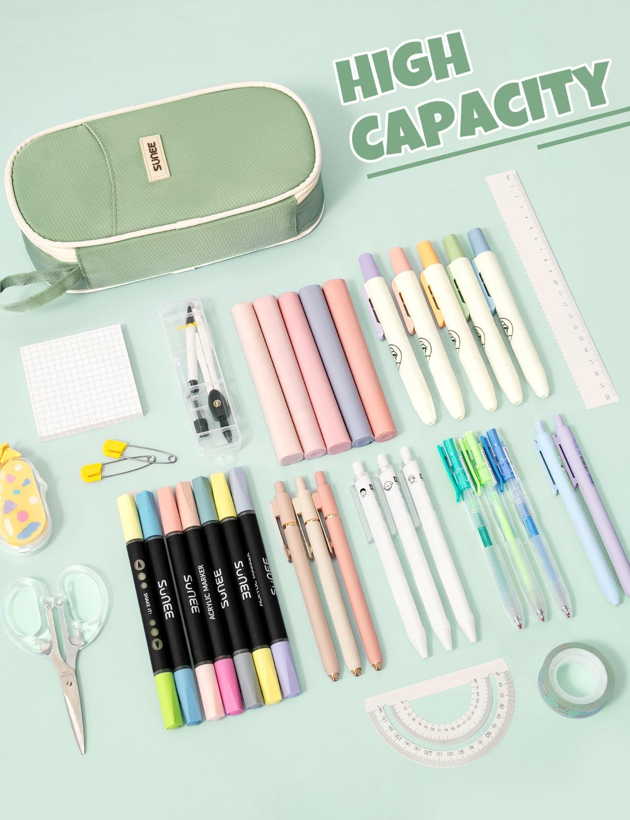 Cute Large Pencil Case   Aesthetic Zipper Pouch, Kawaii Storage Organizer, Heavy2