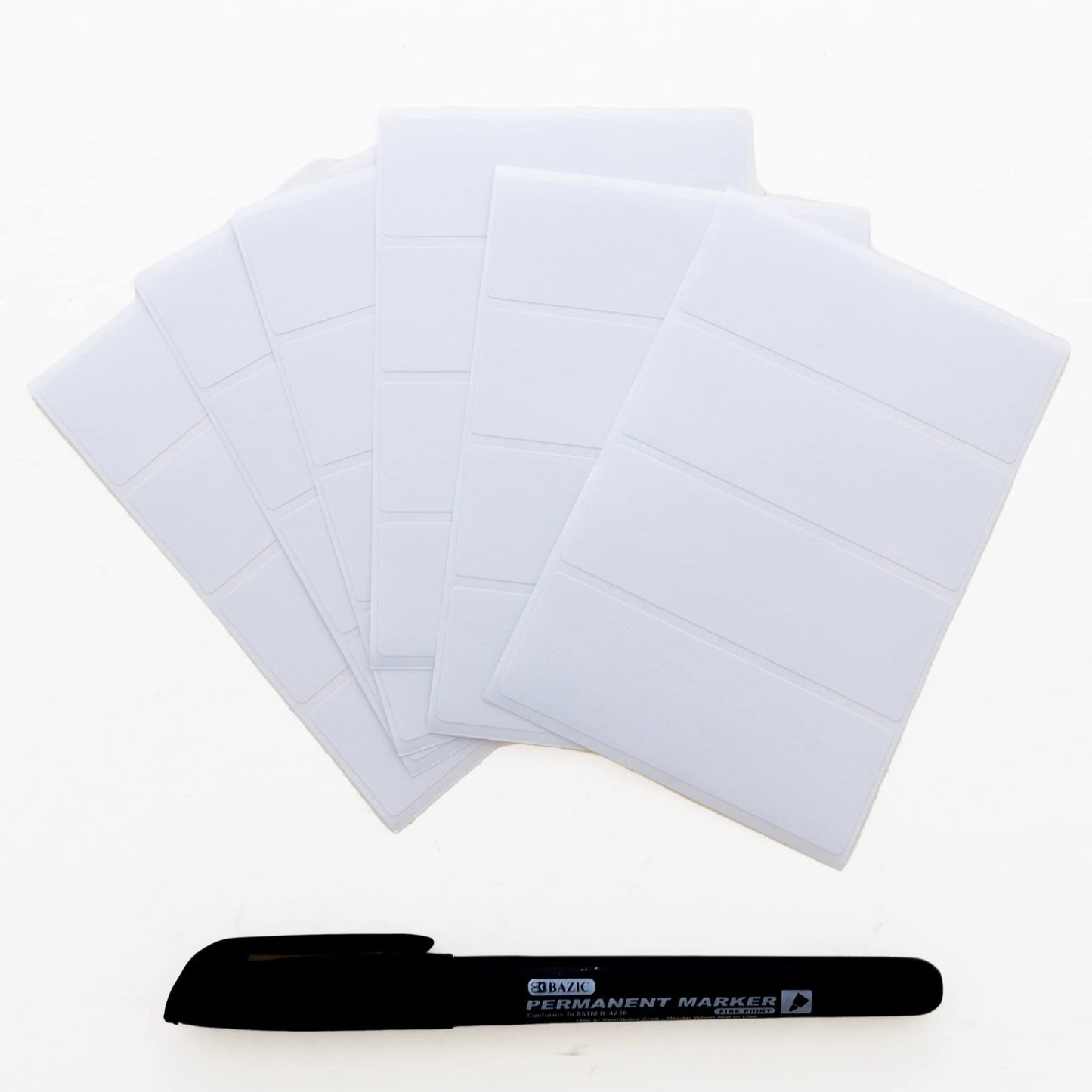 Multipurpose White Labels 2.75x1 in, 128 Count, Matte Paper, Peel-and-Stick for6