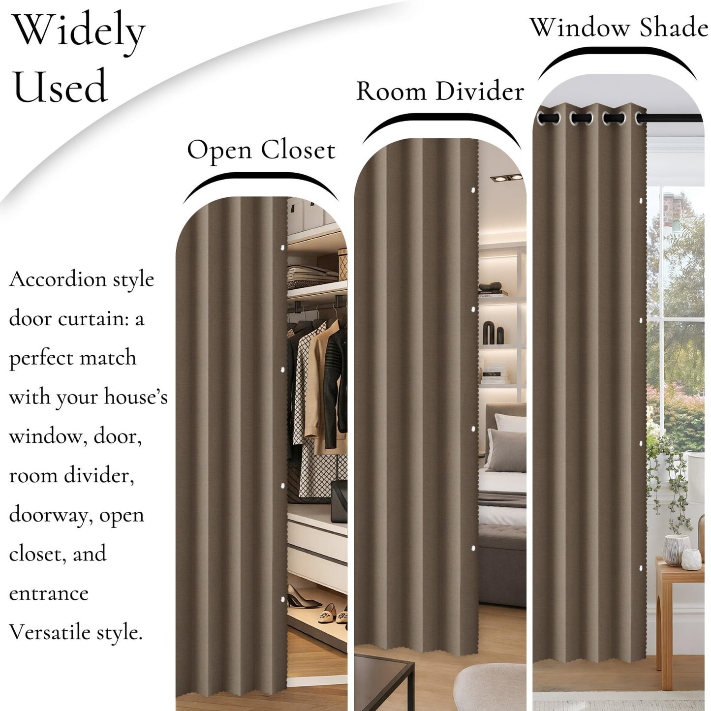 Accordion Door Curtains for Doorways, Fabric Privacy Curtain Panel W100 x L84, B9