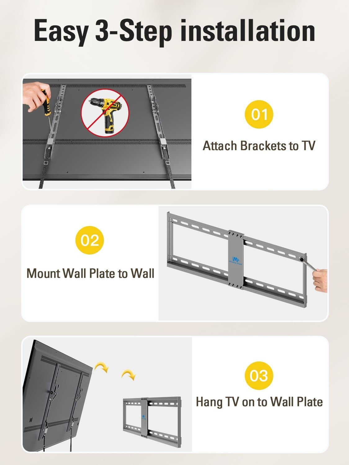 Universal Tilt TV Wall Mount for 37 75" TVs, Low Profile, Max VESA 600x400mm, 137