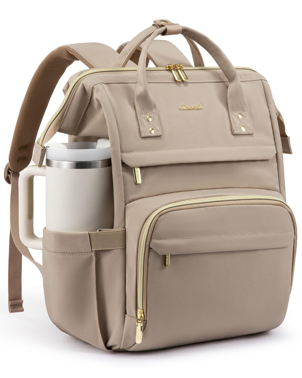 Stylish 15.6" Waterproof Laptop Backpack for Women, Large Travel Bag with Tumble1