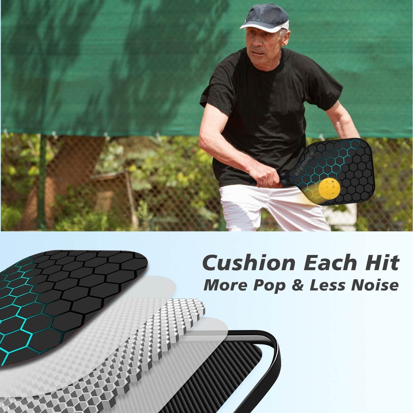 Pickleball Paddle Set of 4 or 2 - USAPA Approved, Lightweight Rackets for All Ag3