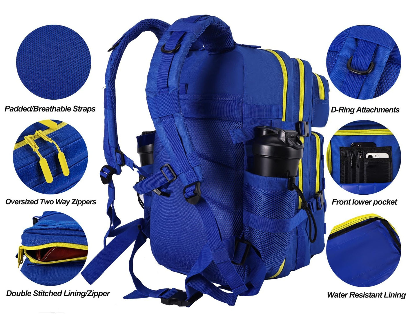 Tactical Military Backpack 45L Assault Pack Rucksack for Men & Women, Molle Syst3