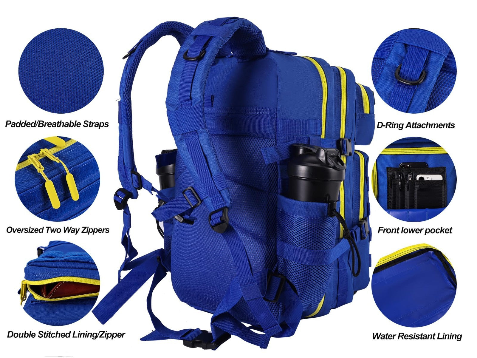 Tactical Military Backpack 45L Assault Pack Rucksack for Men & Women, Molle Syst3