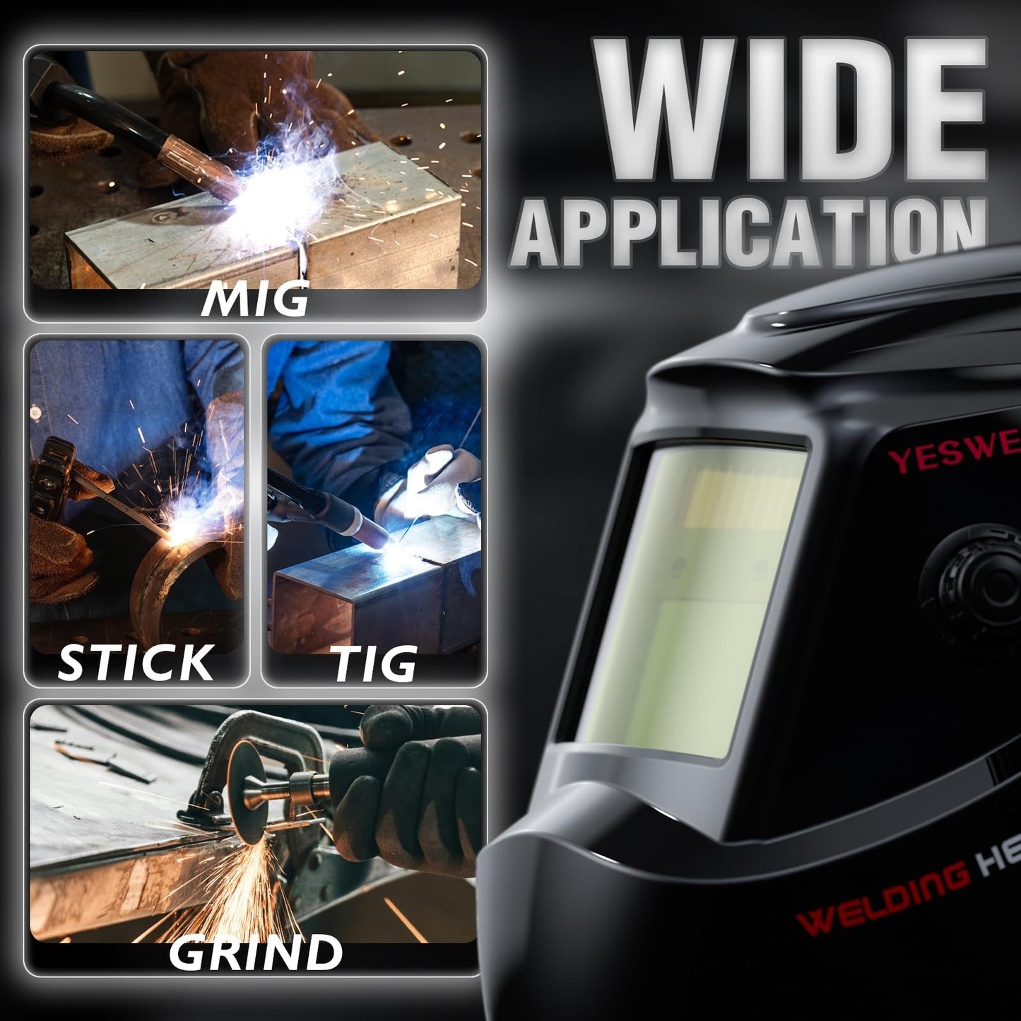 Auto Darkening Welding Helmet, True Color 1/1/1/1, Adjustable Lens, Lightweight4
