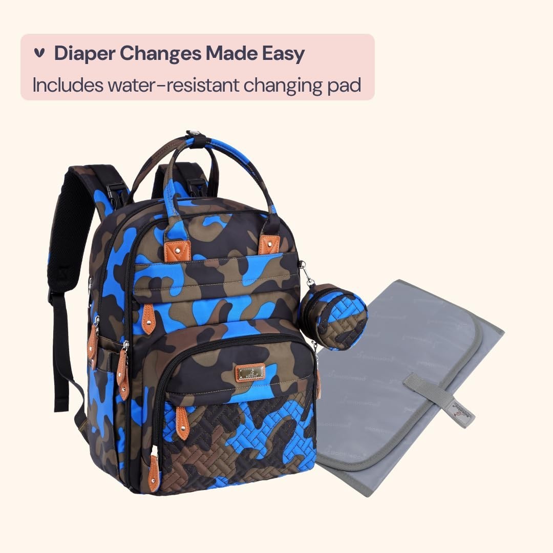 Multi Function Water Resistant Diaper Bag Backpack   Baby Travel Tote, Changing7