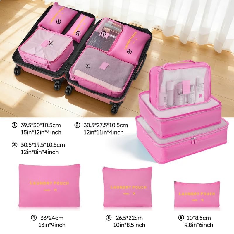 3 Piece Luggage Set for Women - ABS Hardshell Suitcase with Spinner Wheels & 6 P7