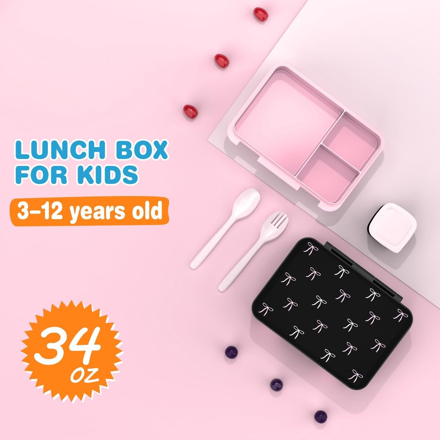 Girls School Backpacks Set   6PCS with Bento Box, Lunch Bag & Pencil Pouch, Blac3