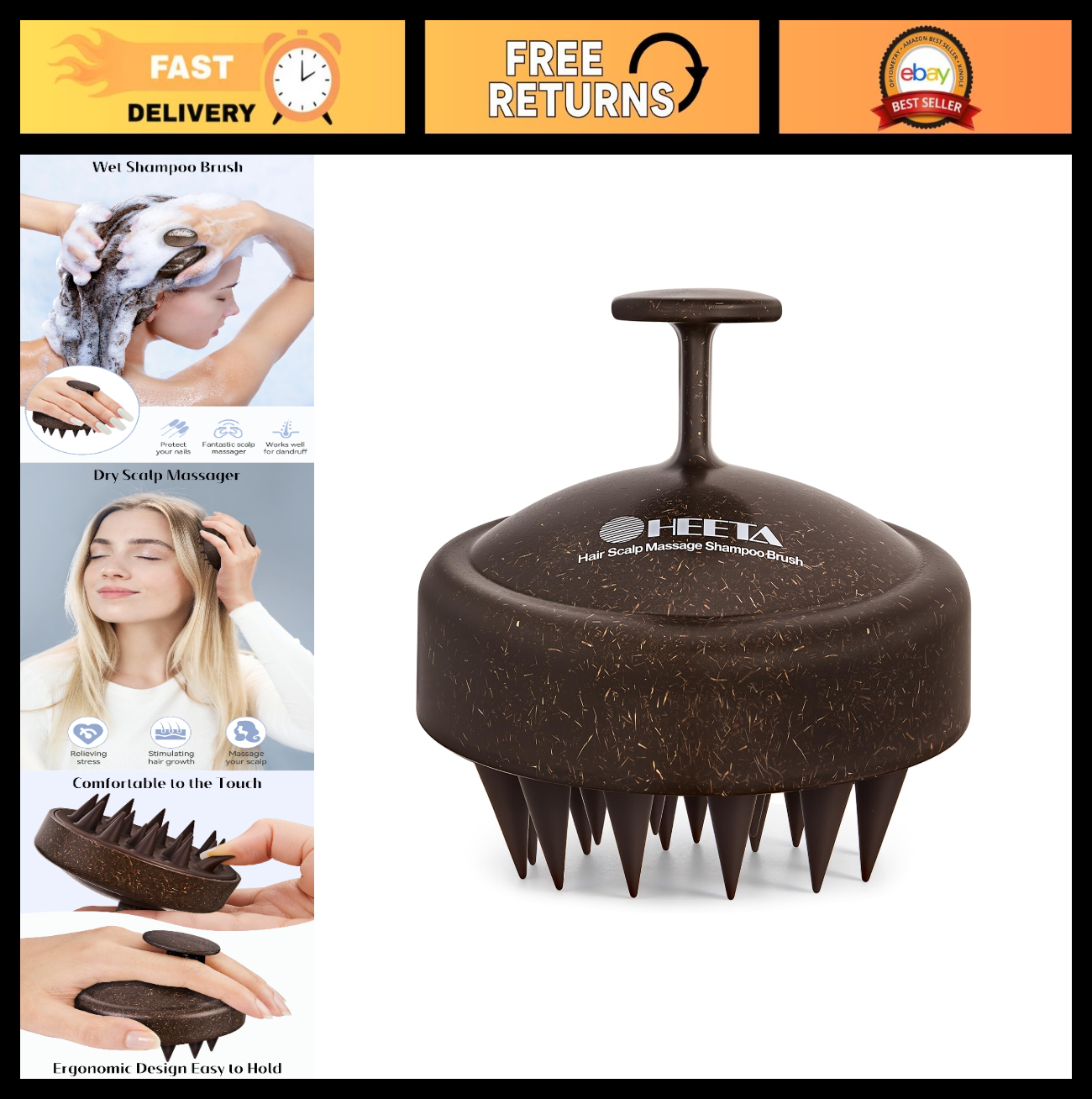 Scalp Massager Shampoo Brush   Soft Silicone Scrubber for Hair Growth, Dandruff0