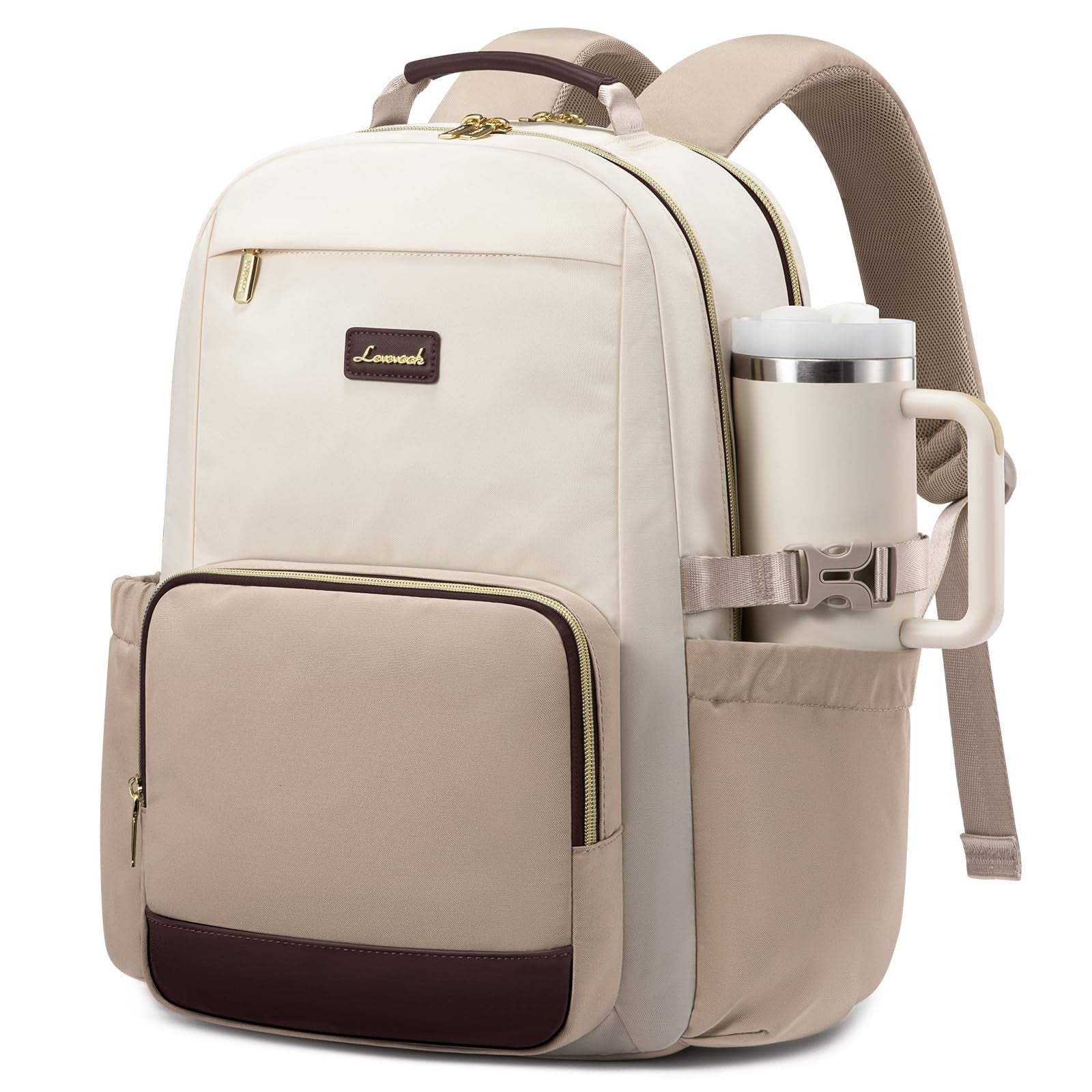 Stylish Waterproof Laptop Backpack for Women, 15.6" Travel Bag with Pouch, Large1