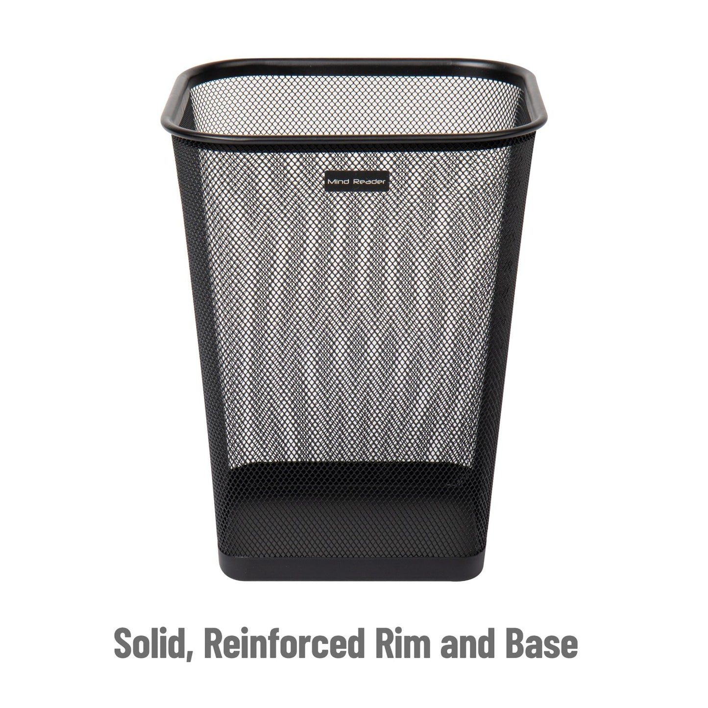 Square Metal Mesh Trash Can Set of 2 - Office Waste Paper Basket, Black 9.753